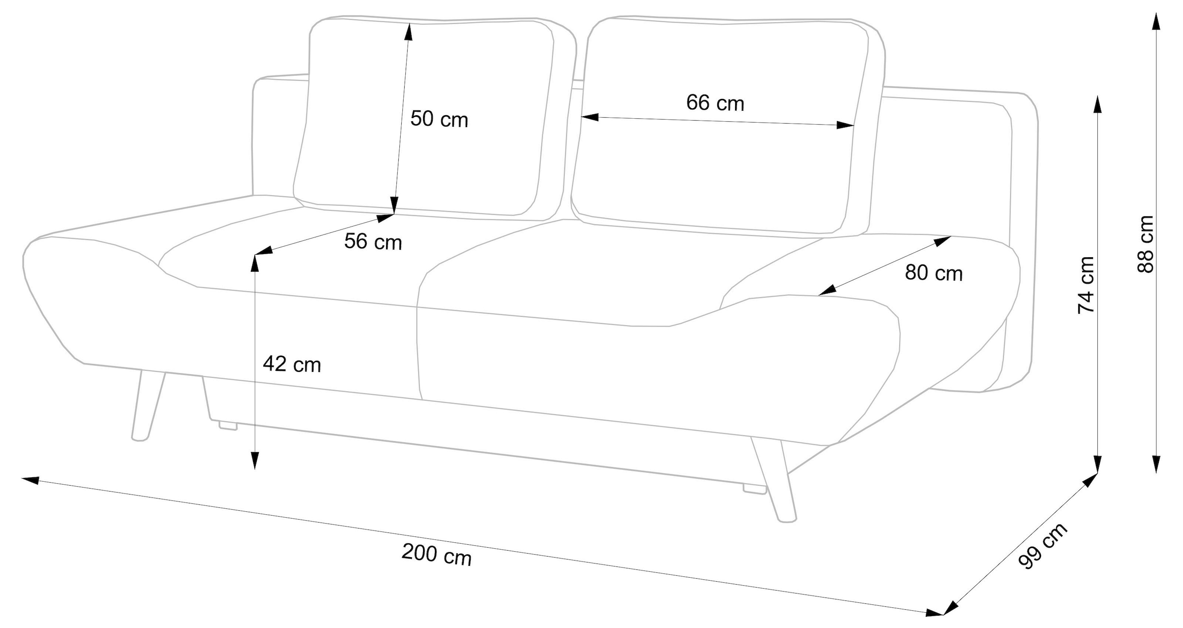 andas Schlafsofa »Segmon«, einfach in ein bequemes Bett umwandeln, inklusive Bettkasten