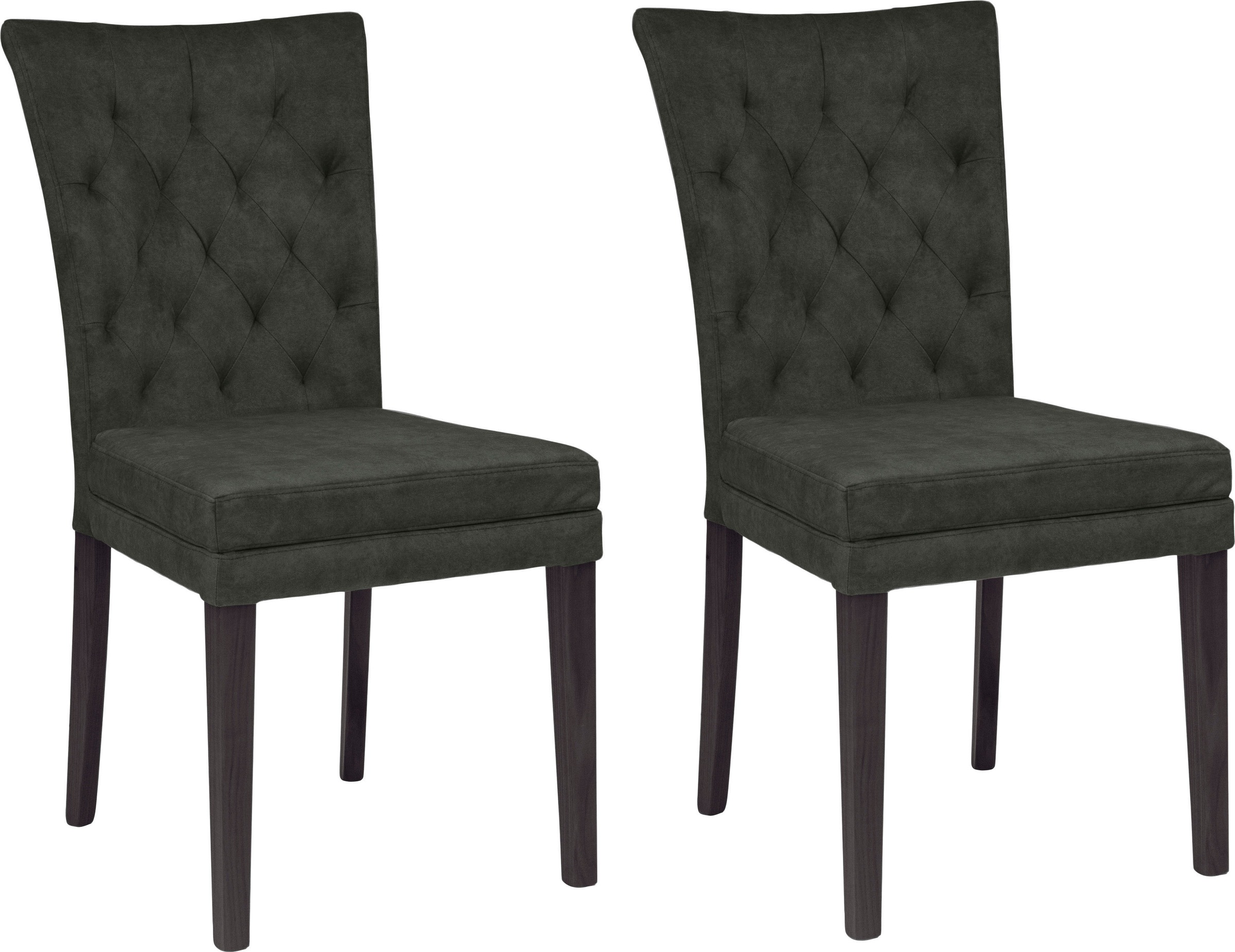 Home affaire 4-Fußstuhl »Colorado«, (Set), 2 St., Samtvelours, Beine aus massiver Buche, wengefarben lackiert, Im 2er, 4er oder 6er-Set