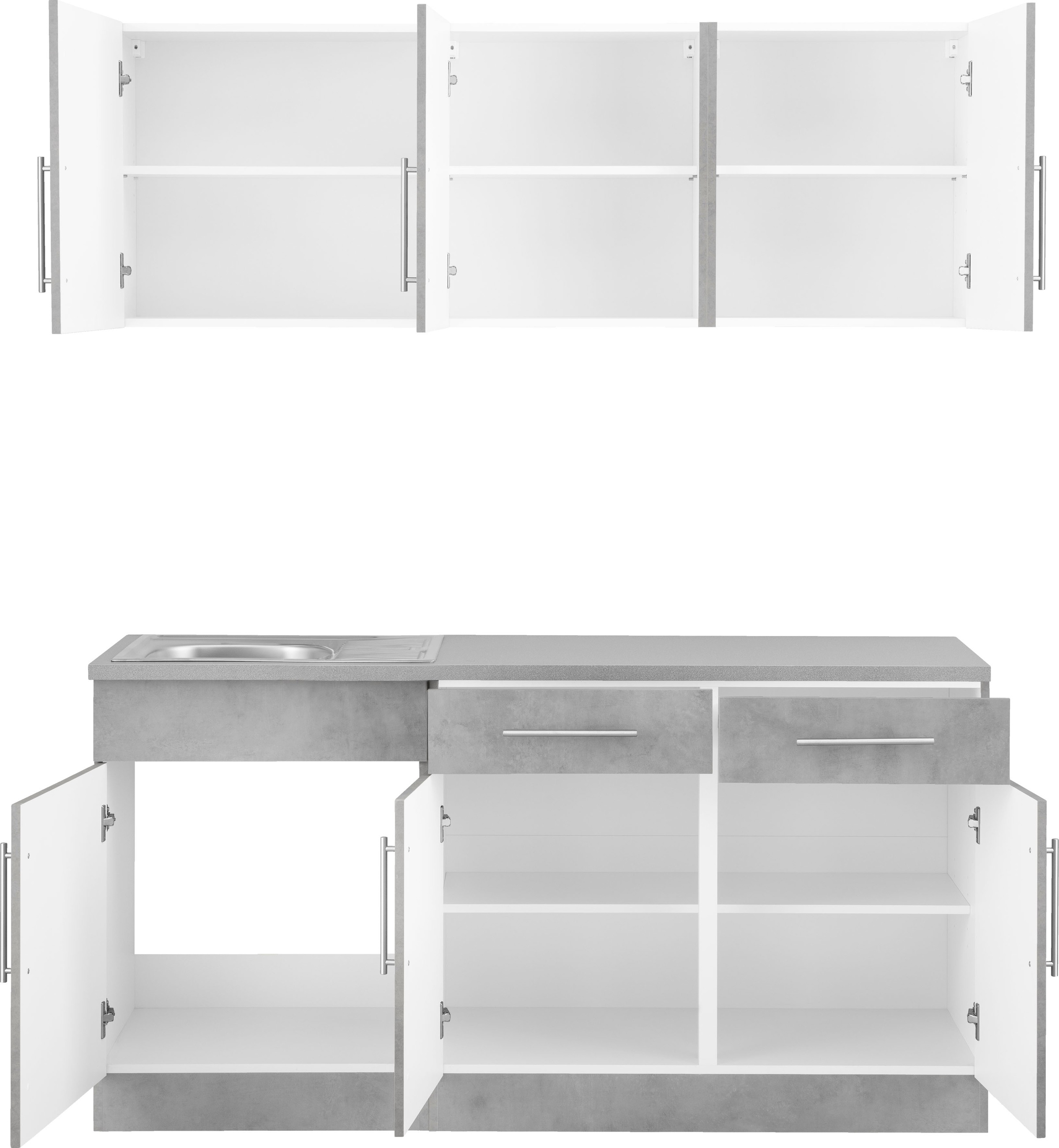 wiho Küchen Pantryküche »Cali«, ohne E-Geräte, Breite 160 cm