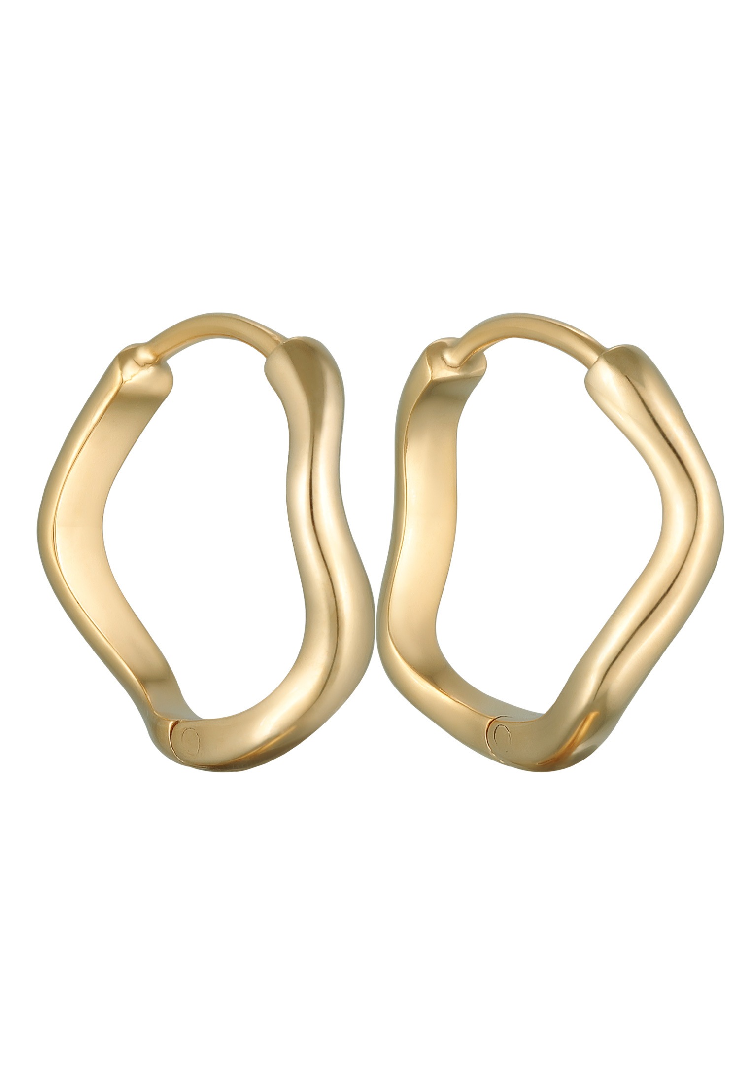 Elli Paar Creolen »Ohrringe Creolen Wellen Wave Design 925 Silber vergoldet«