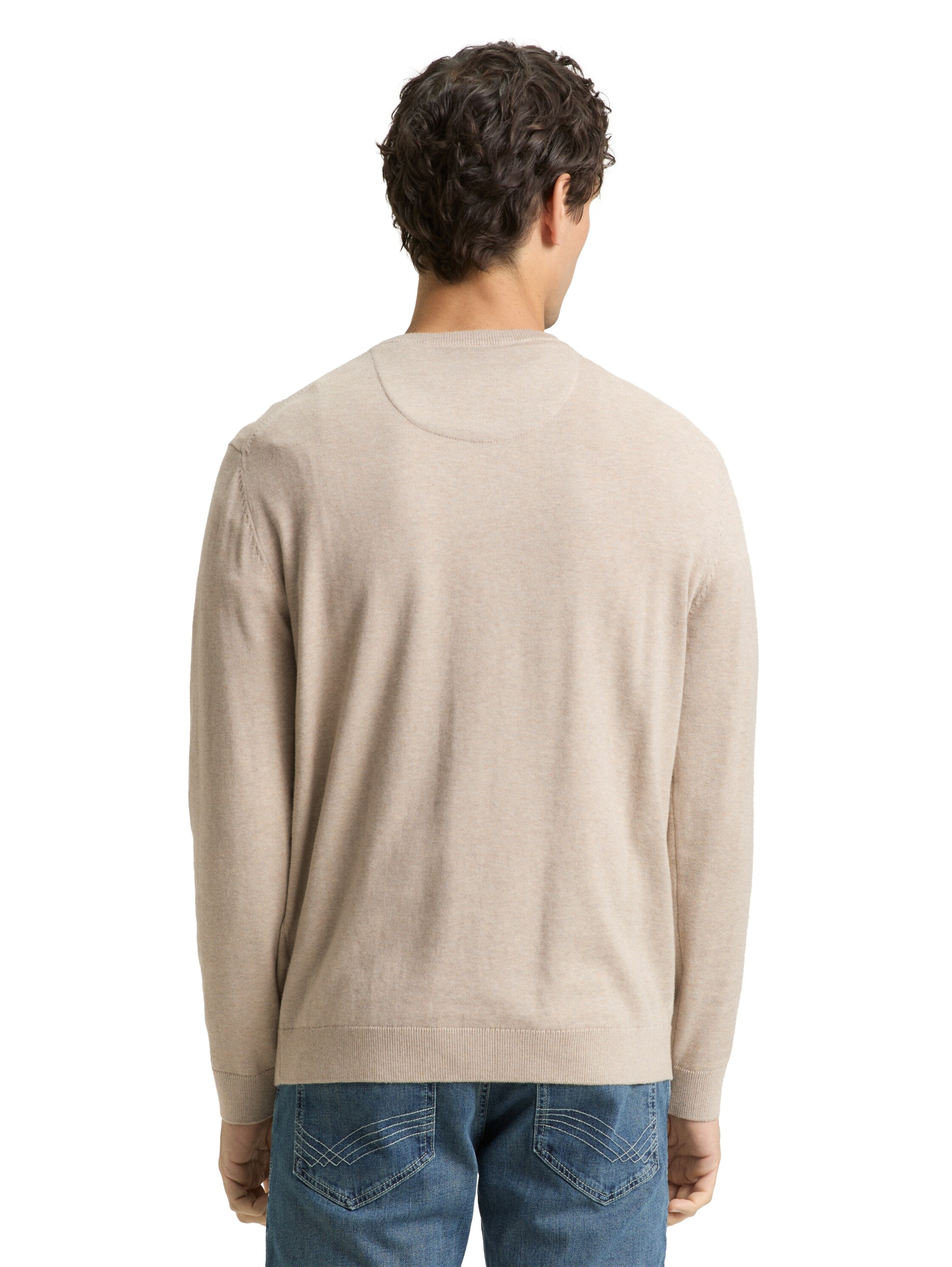 TOM TAILOR V-Ausschnitt-Pullover mit kleiner Logo-Stickerei