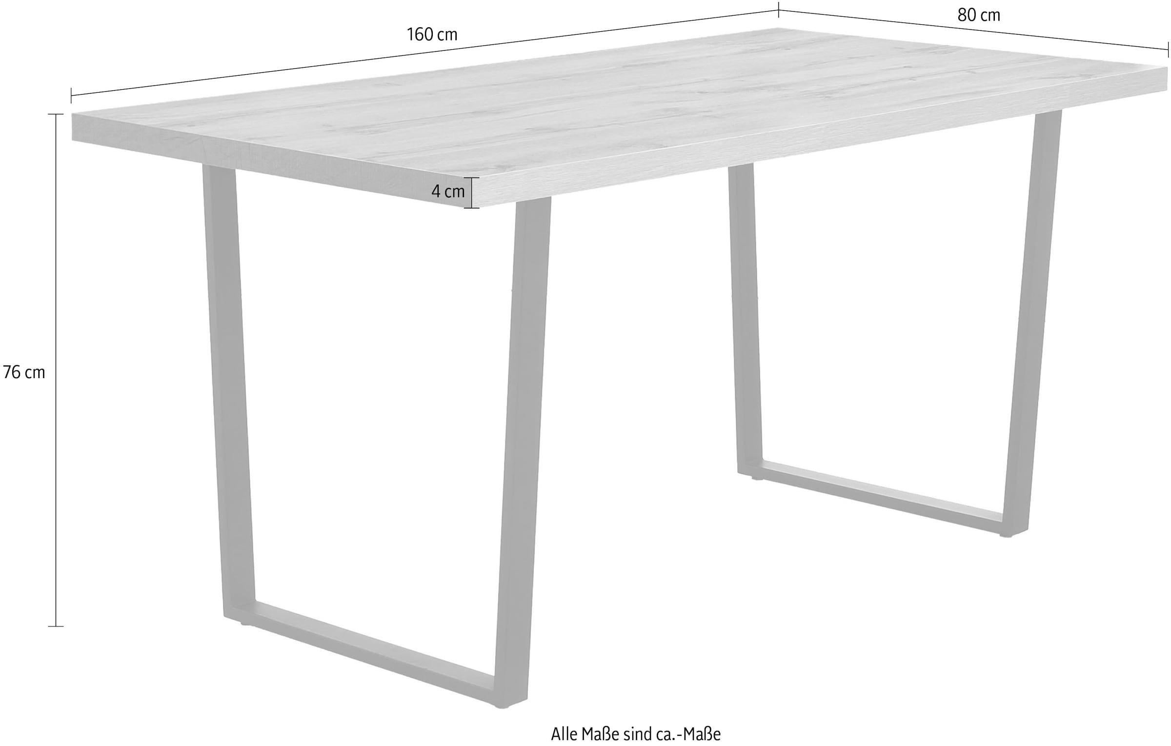 Jockenhöfer Gruppe Esstisch »Leipzig« stilvolle Wildeiche-Optik, melaminbeschichtet, 160x80 cm