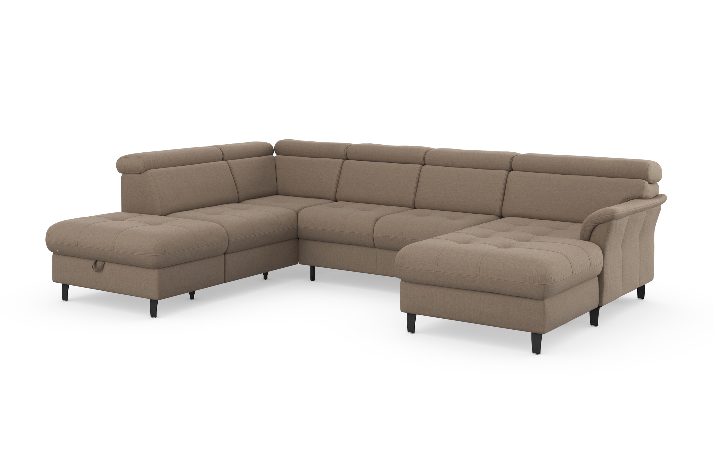 sit&more Wohnlandschaft »Marano U-Form«, inklusive Kopfteilverstellung, wahlweise mit Bettfunktion, Bettkasten