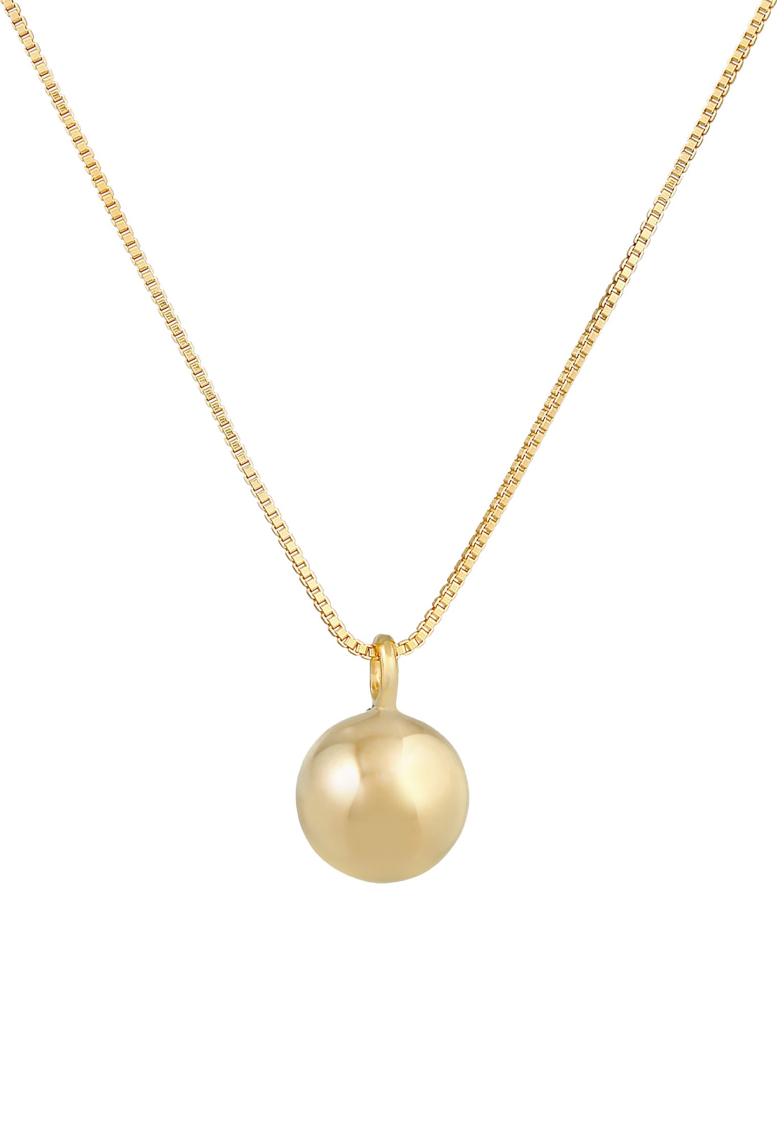 Elli Premium Kette mit Anhänger »Halskette Kugel Anhänger Rund Basic 925 Silber«