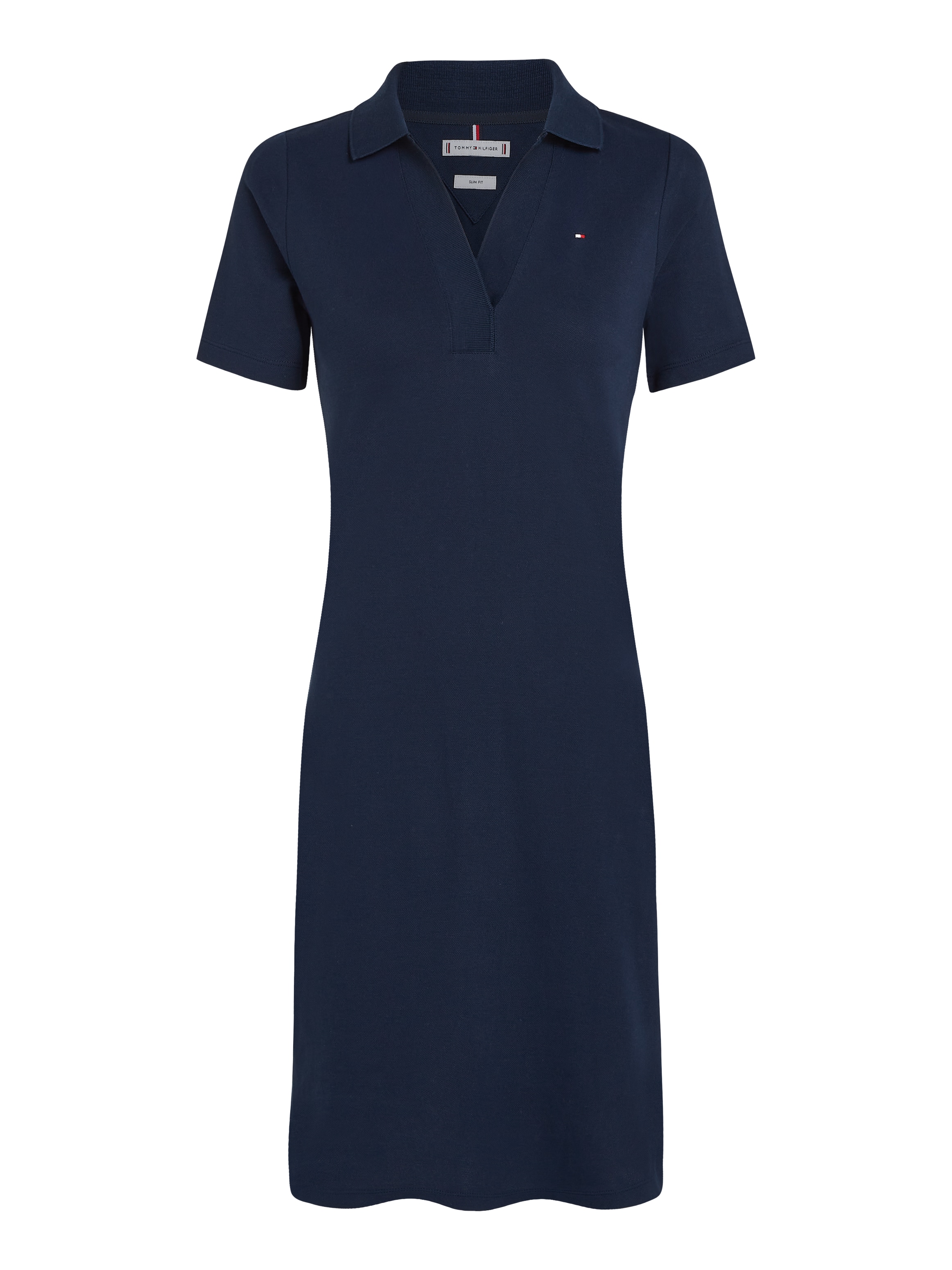 Tommy Hilfiger Polokleid »SLIM OPEN NK POLO DRESS SS«, mit gestickter Tommy Hilfiger Flagge