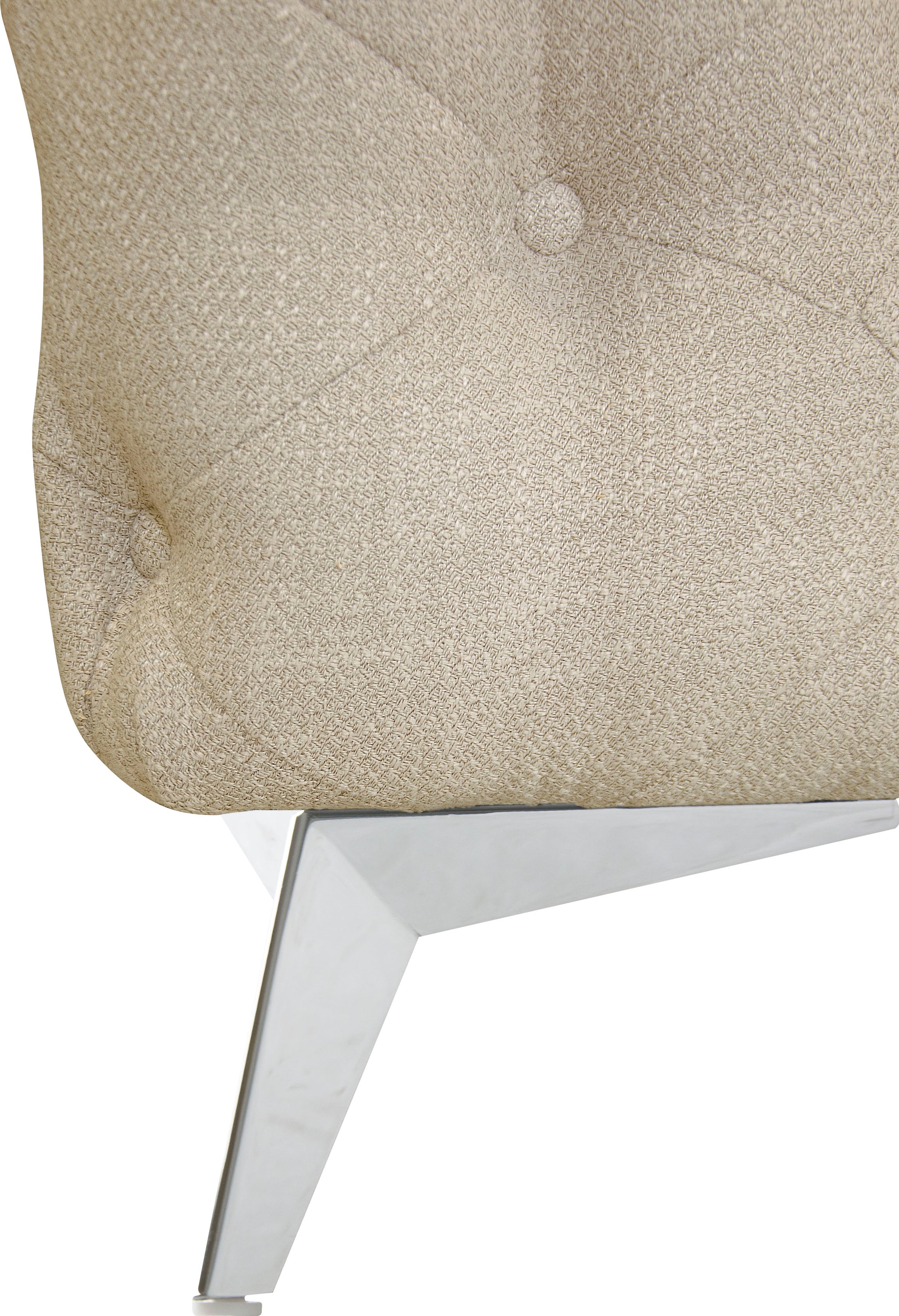 Home affaire Chesterfield-Sofa »Ecksofa GLYNIS L-Form mit Wellenunterfederung, Maße B/T/H 323/264/75cm« aufwändige Knopfheftung, moderne Chesterfield Optik, Fußfarbe wählbar