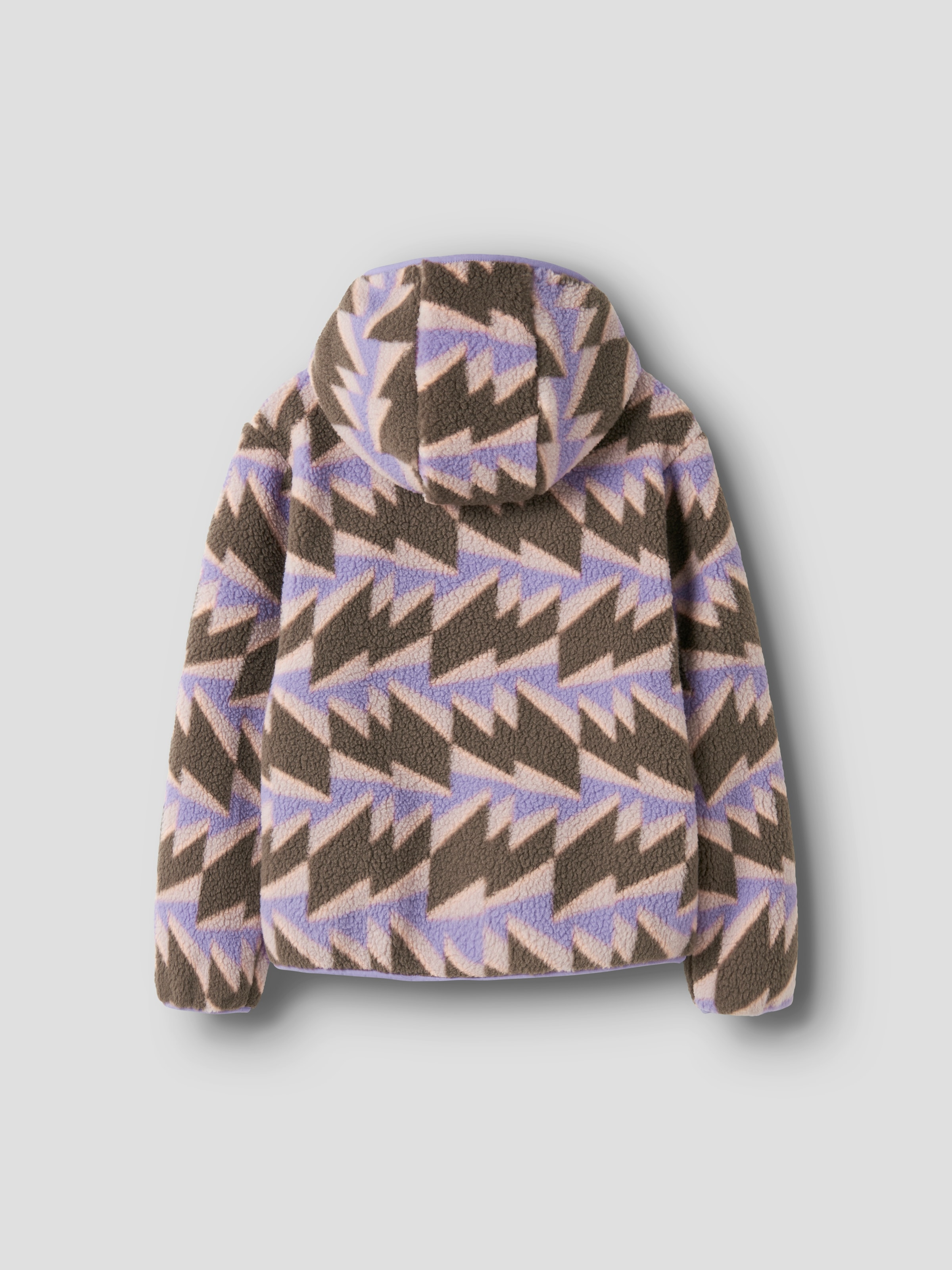 Name It Kapuzenplüschjacke »NKFMAVI TEDDY JACKET AOP« mit Kapuze Kunstfaser