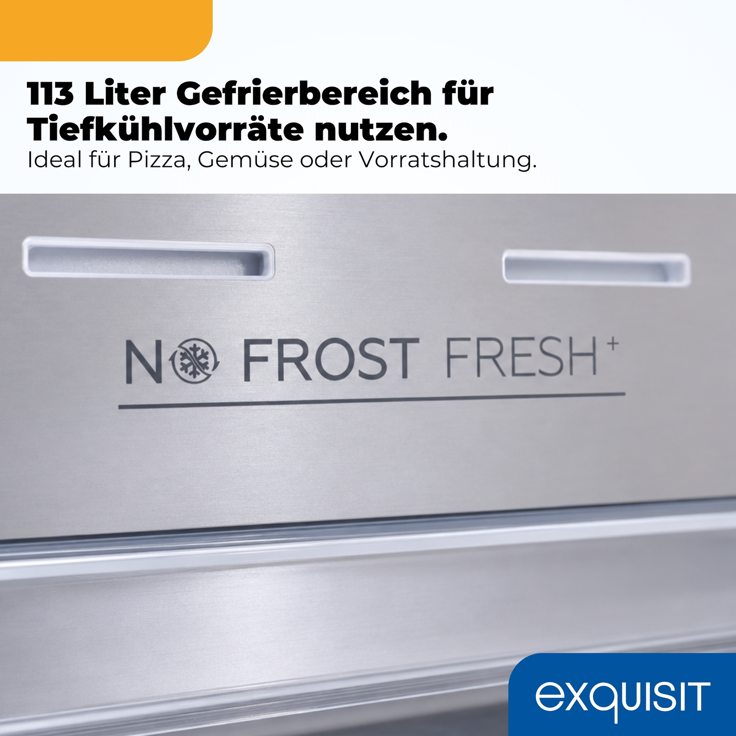 exquisit Kühl-/Gefrierkombination »KGC340-115-NF-040C inoxlook-az« 186 cm hoch 59,5 cm breit NoFrost Technologie für dauerhaft eisfrei ohne Abtauen