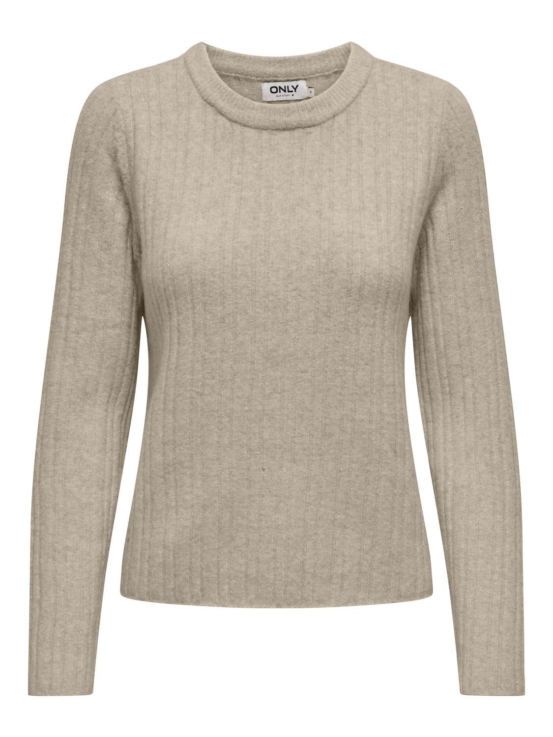 ONLY Rundhalspullover »ONLJEANETT LIFE L/S RIB O-NECK CC KNT«