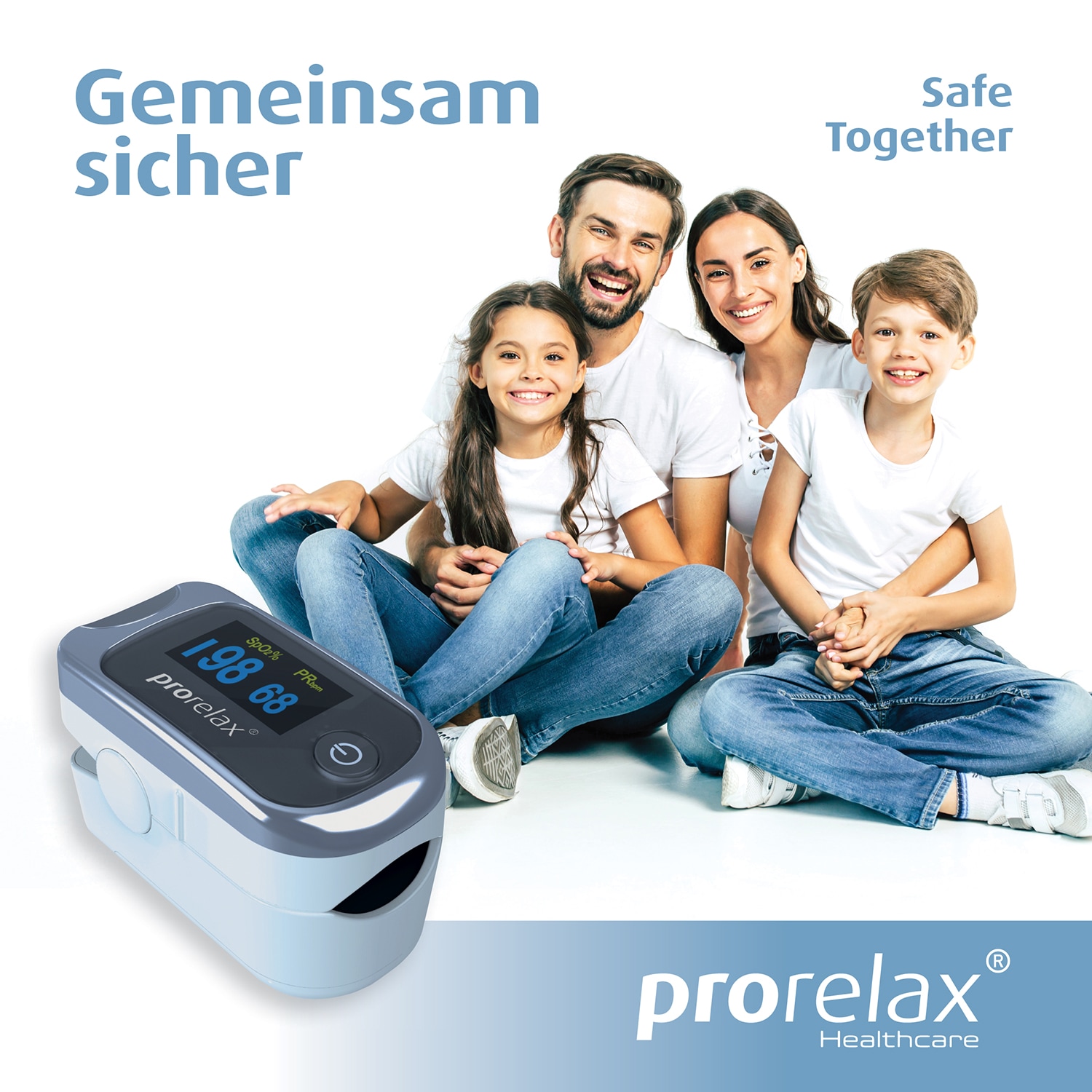 prorelax Pulsoximeter »12021«, Messung von Pulsfrequenz, Sauerstoffsättigung und Durchblutungsindex