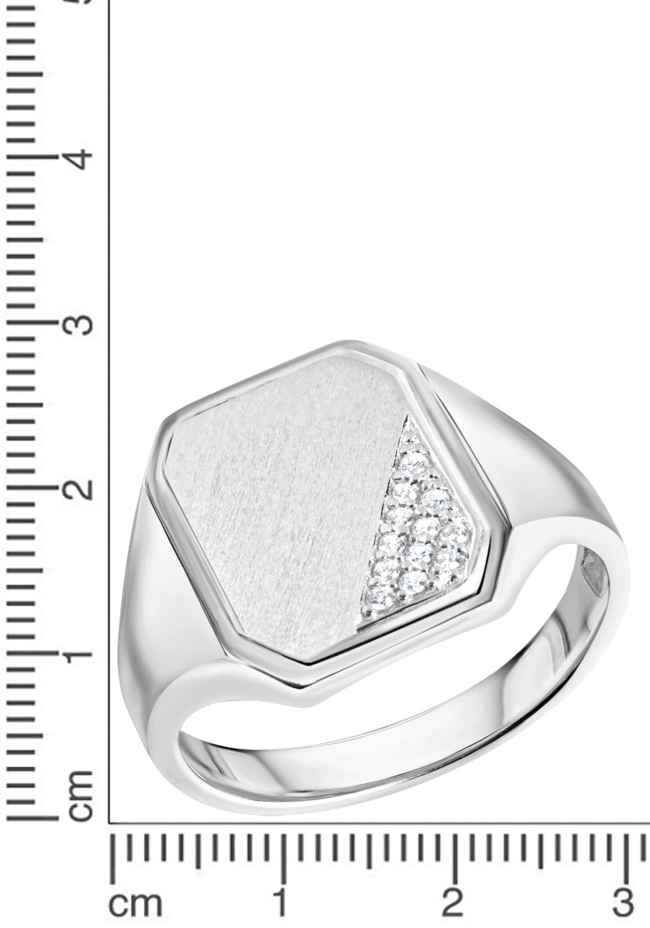 Firetti Fingerring »Schmuck Geschenk Silber 925 Herrenring Silberring Siegelring«, mit Zirkonia (synth.)