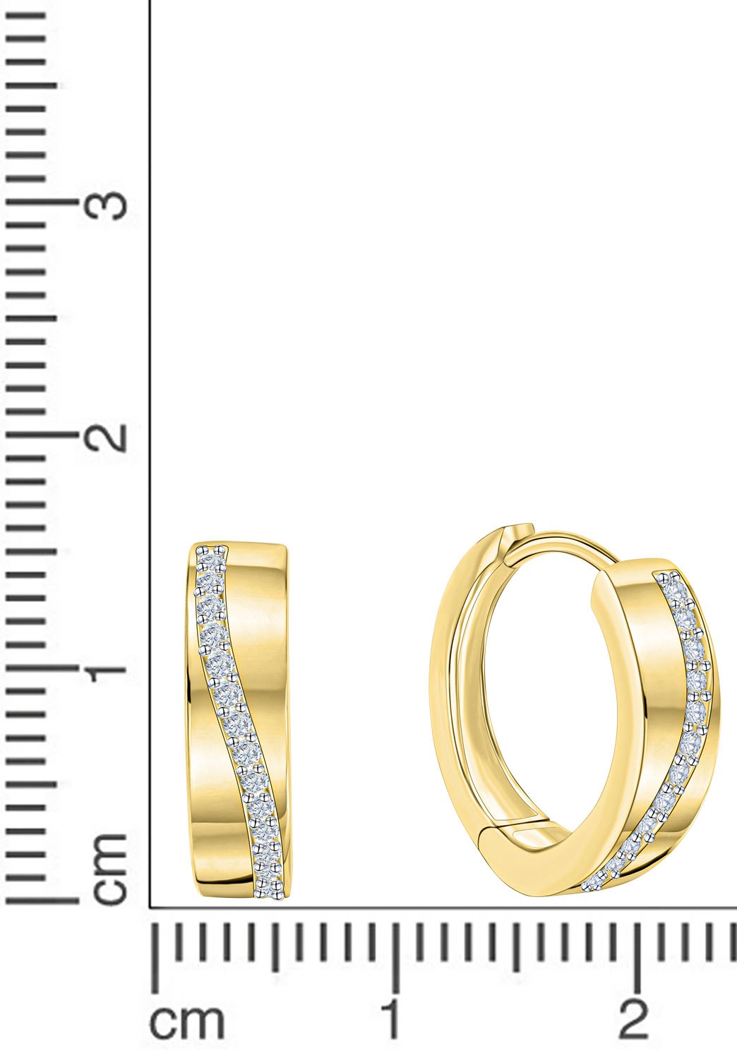 Firetti Paar Creolen »Schmuck Geschenk Gold 375 Ohrschmuck Creole«, mit Zirkonia (synth.)