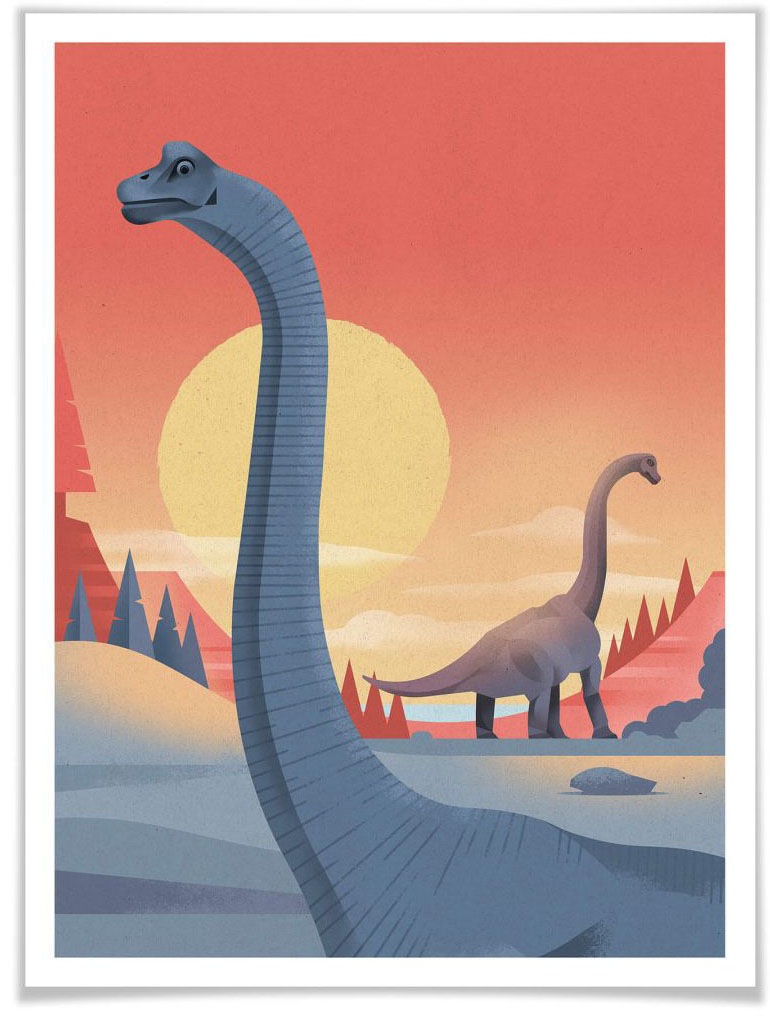 Wall-Art Poster »Brachiosaurus«, Dinosaurier, (1 St.), Poster, Wandbild, Bild, Wandposter