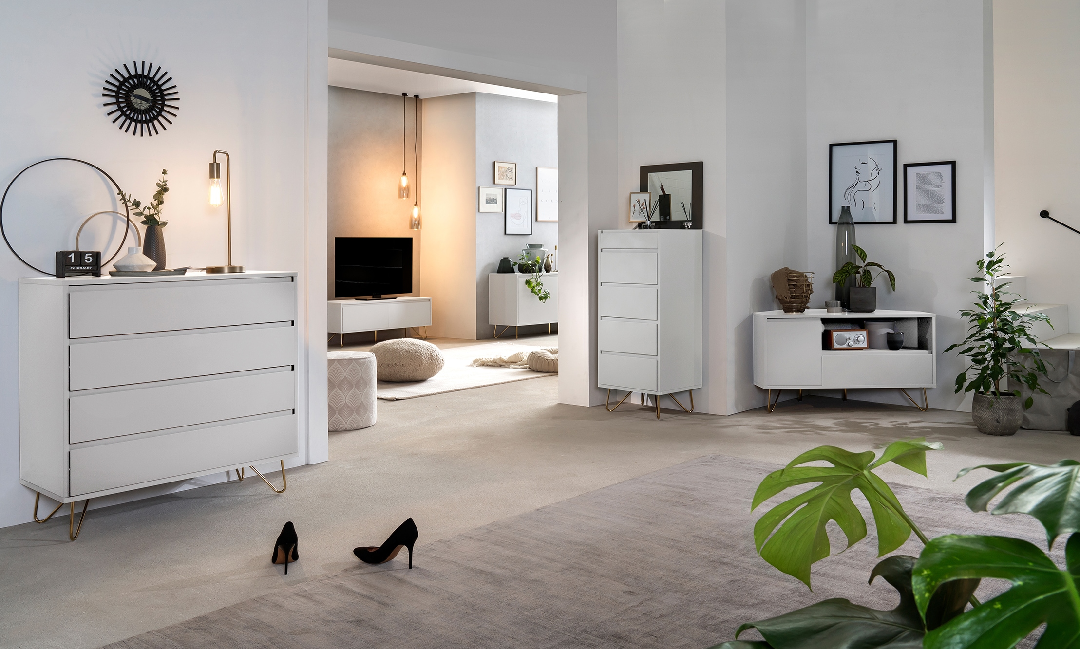 SalesFever Sideboard, Kommode mit Hairpin Beinen, Breite 150 cm