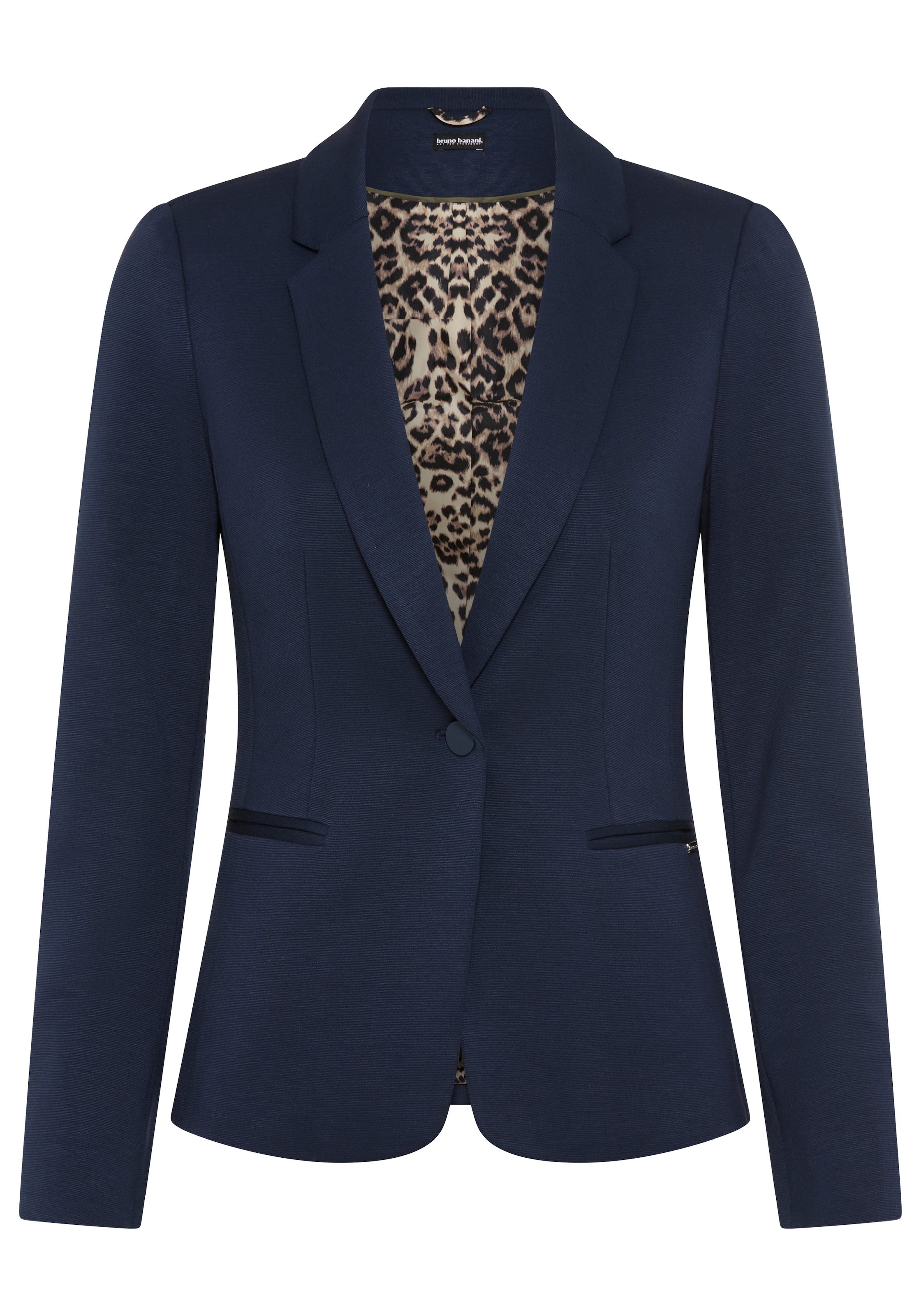 Bruno Banani Kurzblazer hüftlange Schnittform, figurbetonte Passform, mit Markenlabel