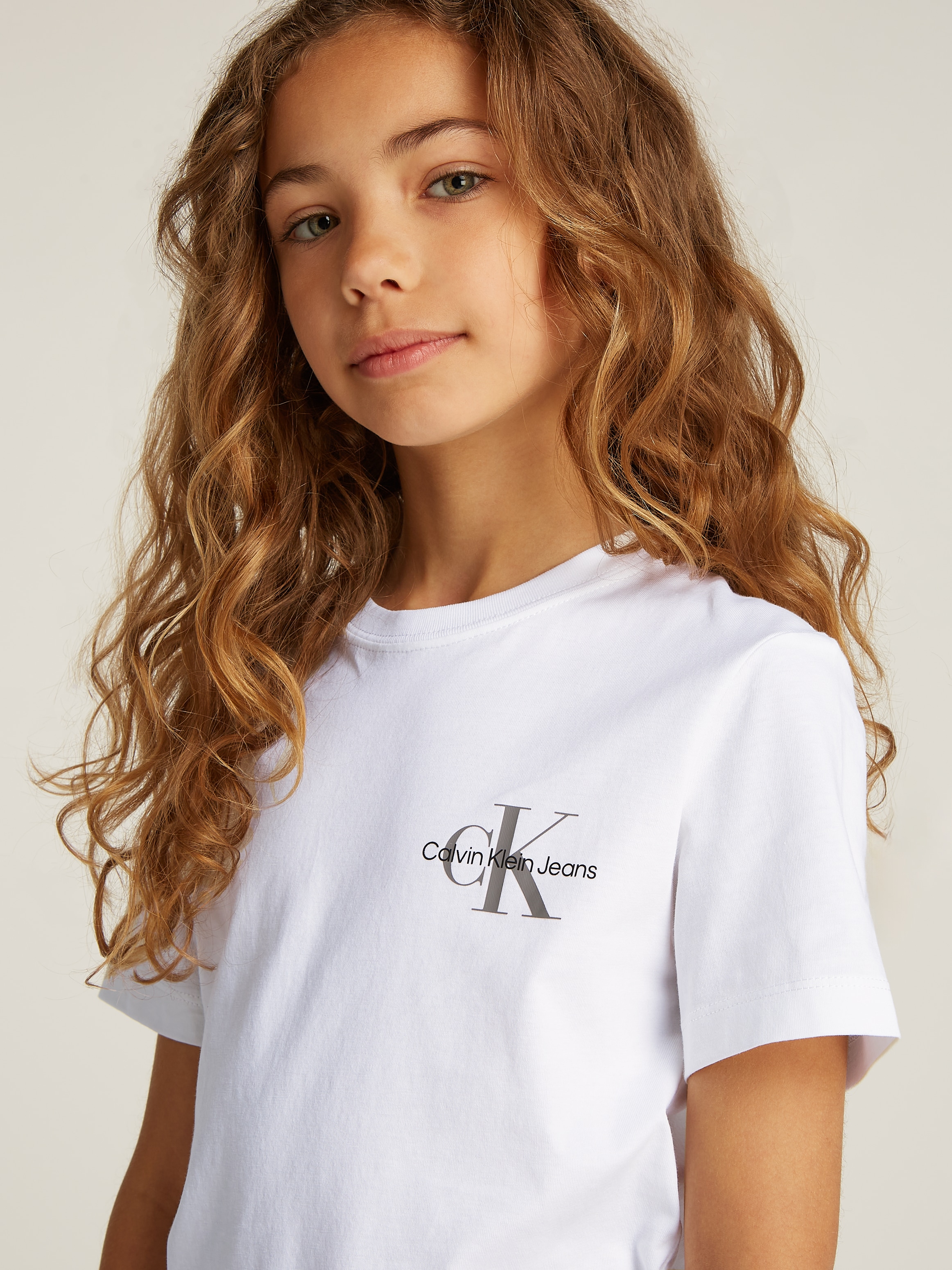 Calvin Klein Jeans T-Shirt »Chest Monologo Ss T-Shirt«, für Kinder bis 16 Jahre und mit Logodruck