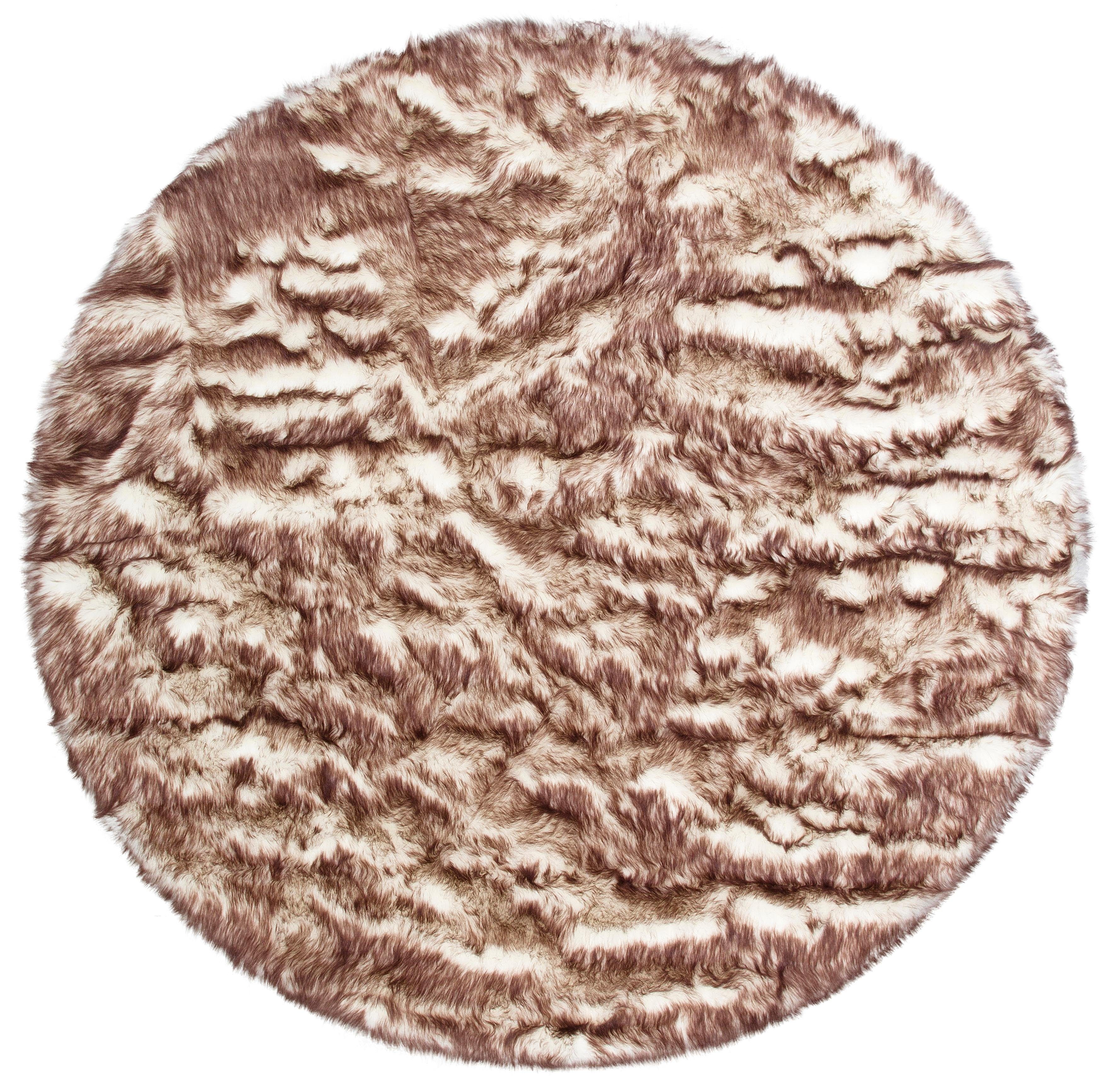 My Home Fellteppich »Sammo« rund 60 mm Höhe Kunstfell, leuchtende Farben, besonders weich, echter Kuschelteppich in braun
