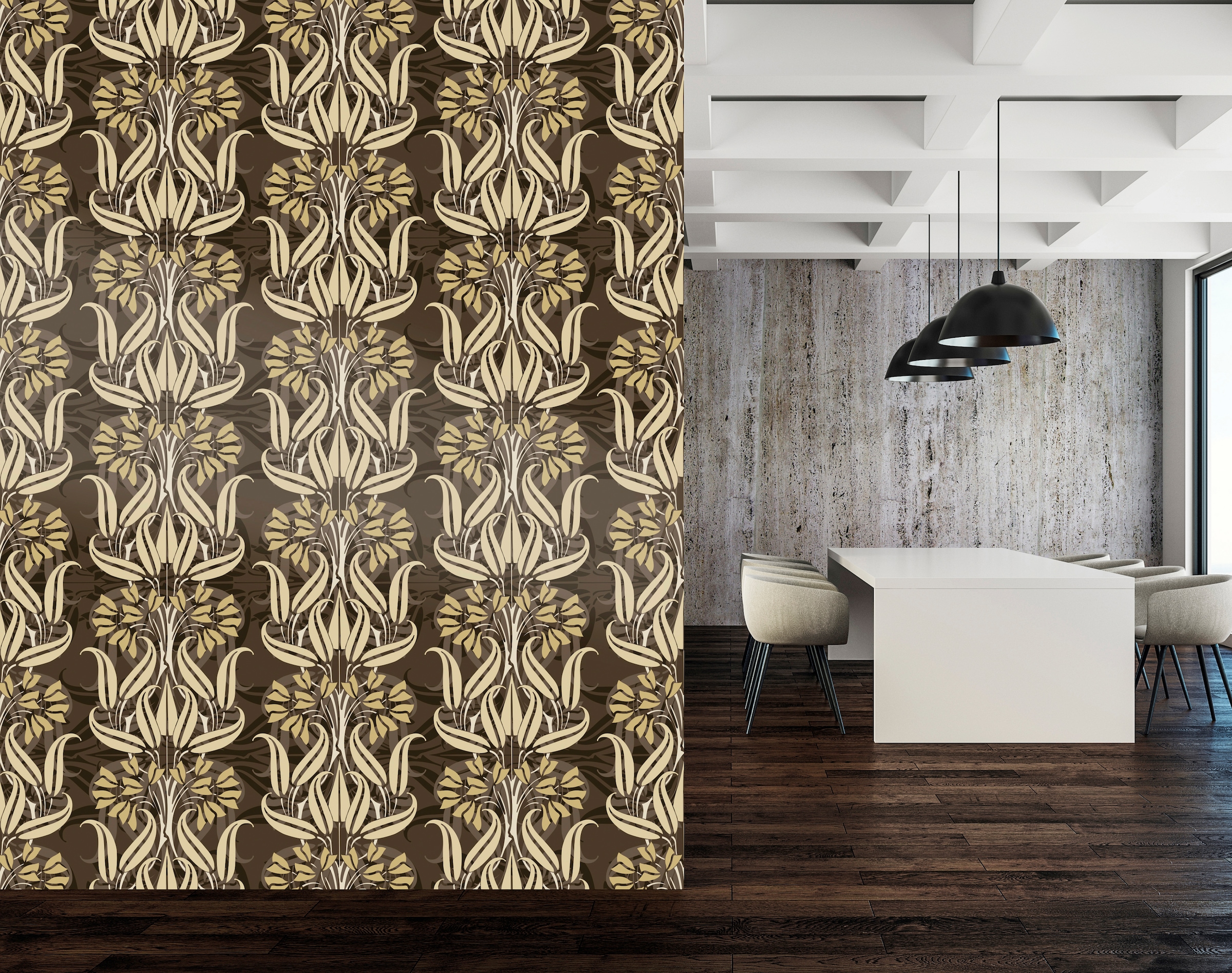 queence Vinyltapete »Indiana«, bedruckt-Barock-Antikoptik-Kunst, 90x250cm, selbstklebend, kinderleichte Anbringung, Sticker