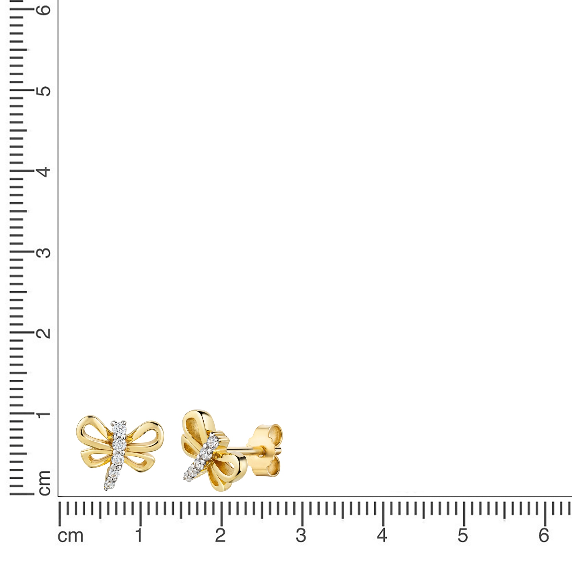 Firetti Paar Ohrstecker »Schmuck Geschenk Gold 333 Ohrschmuck Ohrringe Schmetterling« mit Zirkonia (synth.)