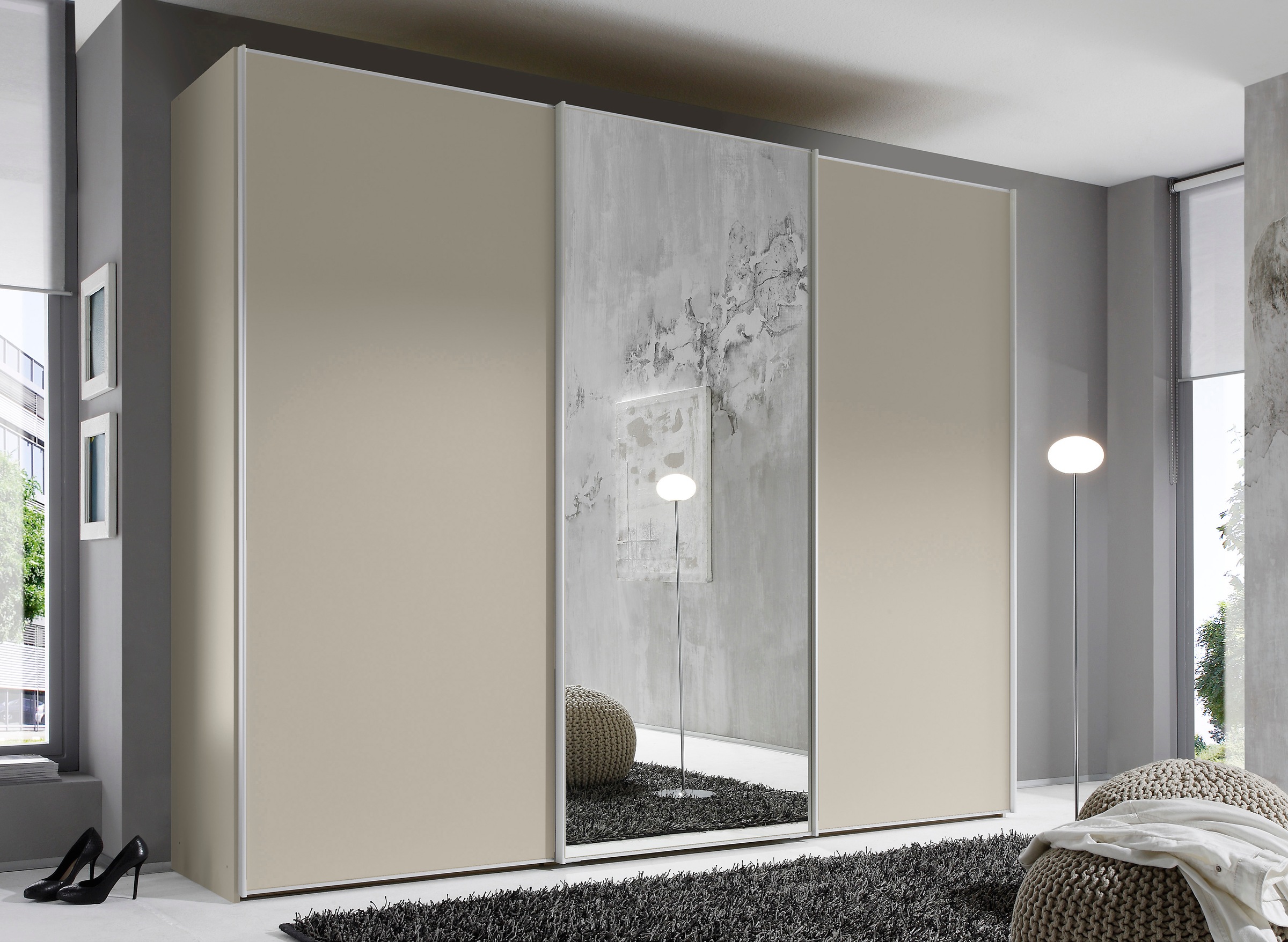 STAUD Schwebetürenschrank »Sinfonie Plus, edles Design in hochwertiger Qualität, Made in Germany« Mit Spiegeltür und vier verschiedenen Ausstattungsvarianten