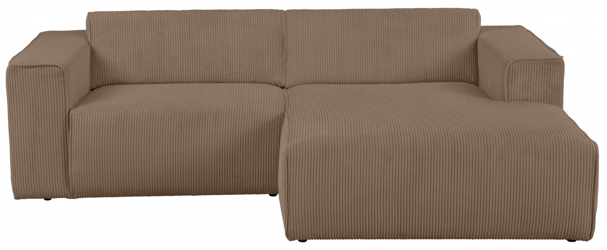 andas Ecksofa »Noord mit Kedernaht, Breite 234 cm, L-Form«, Cord, Struktur, Webstoff, mit Wellenunterfederung, Massivholzrahmen