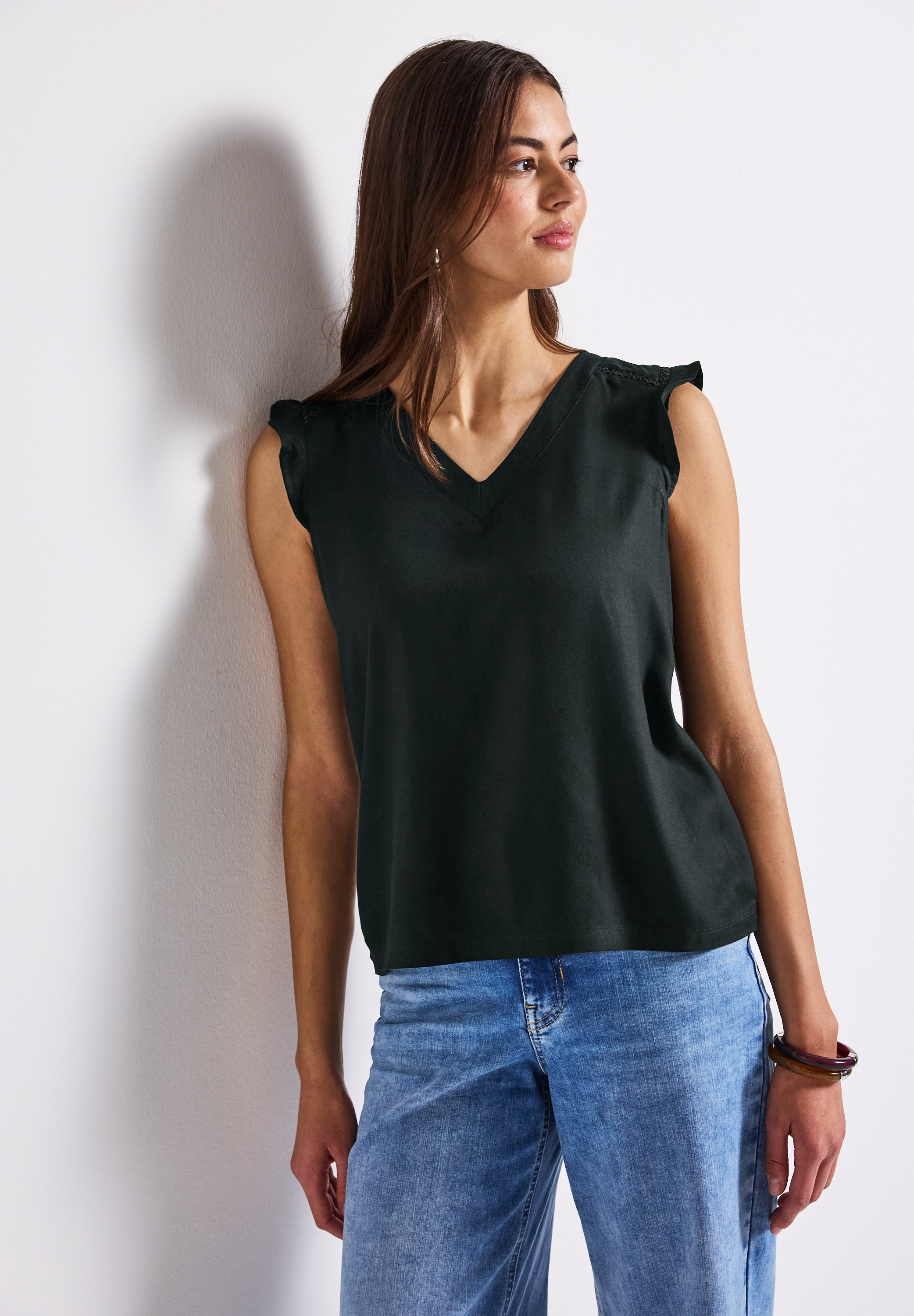 STREET ONE Shirttop mit Häkeldetails