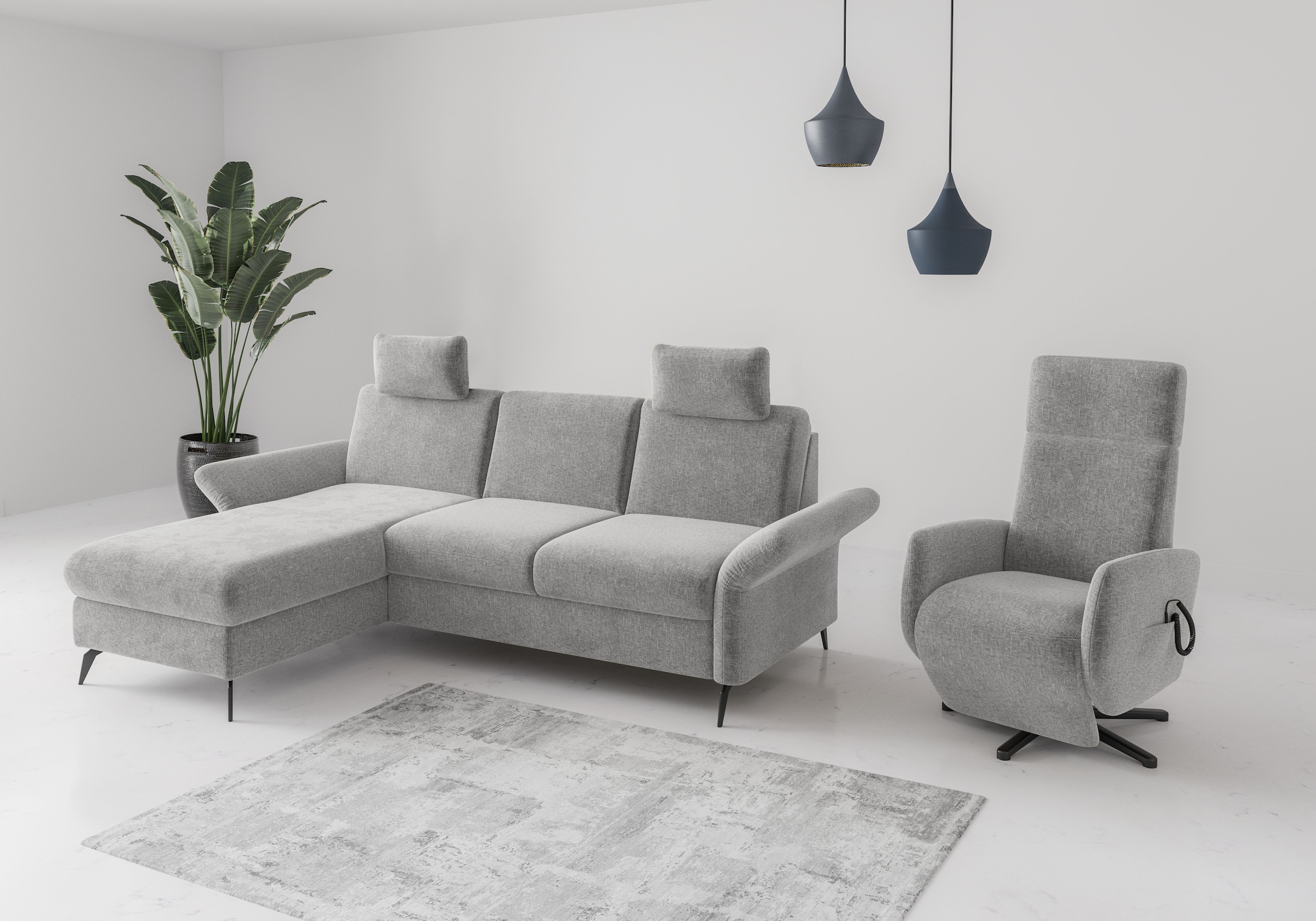 Home affaire Ecksofa »Rochelle«, wahlweise mit Bettfunktion, Bettkasten und Armteilverstellung