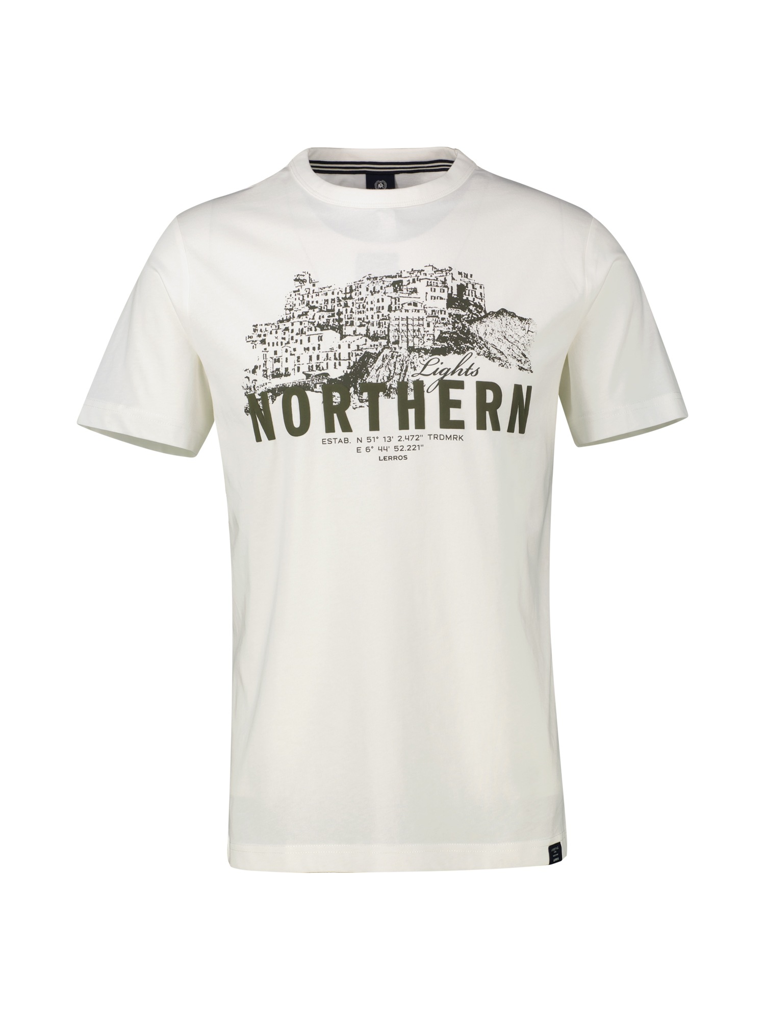 LERROS T-Shirt »LERROS Unifarbenes T-Shirt mit Brustprint«