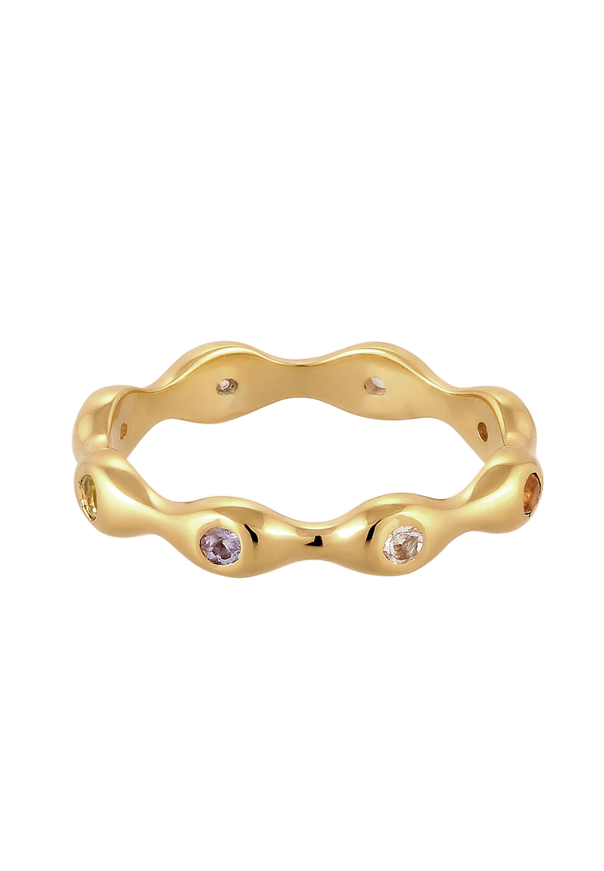 Elli Premium Silberring »Ring Mondstein Periodot Tanzanite 925 Sterling Silber vergoldet«