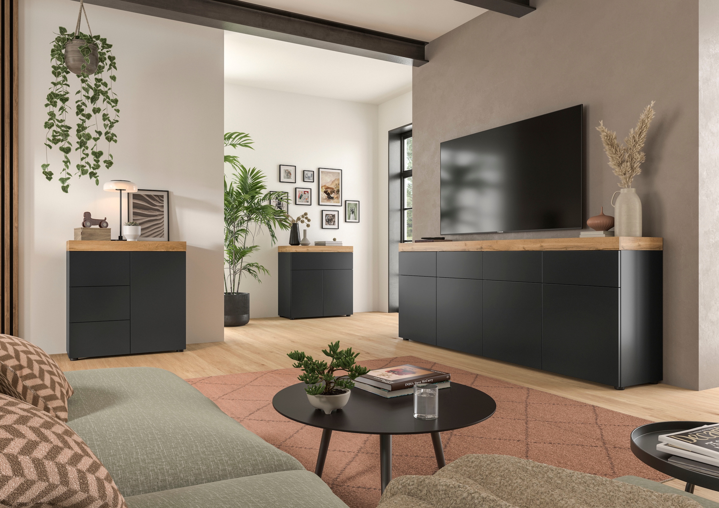 OTTO home Kommode »MAMBO, TOPSELLER!, Breite 77 cm, 1 Tür, 1 Einlegeboden, 3 Schubkästen« 1 Stk. tlg. Kommode, Anrichte, Wohnzimmer, Schlafzimmer