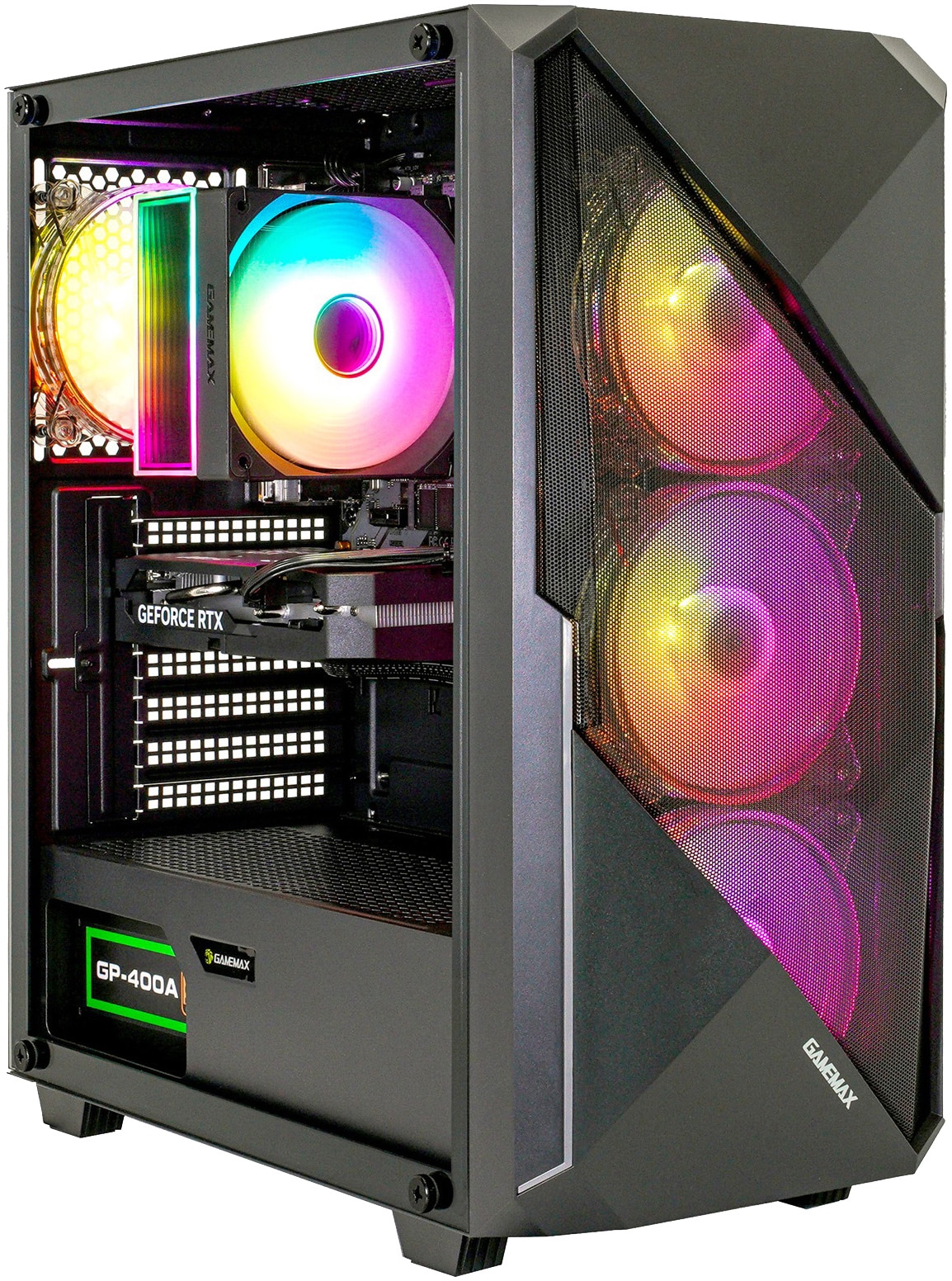 GAMEMAX Gaming-PC-Komplettsystem »GigaDeal Striker 2787 AMD Ryzen 5 7500F 16GB DDR5 1TB SSD RTX 5060Ti« 32 ″ AMD Ryzen 5 GeForce RTX™ 5060 Ti 16 GB RAM 1.000 GB SSD Windows 11, DDR5 RAM + Gigabyte GS32QCA LED-Monitor Curved, 80 cm 32"