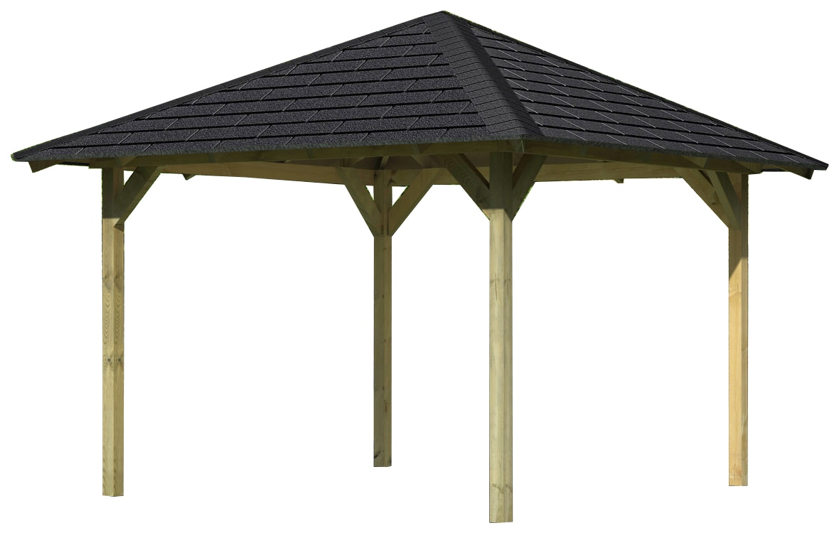 Karibu Pavillon »Cordoba« BxTxH: 357x357x297 cm, mit schwarzen Dachschindeln