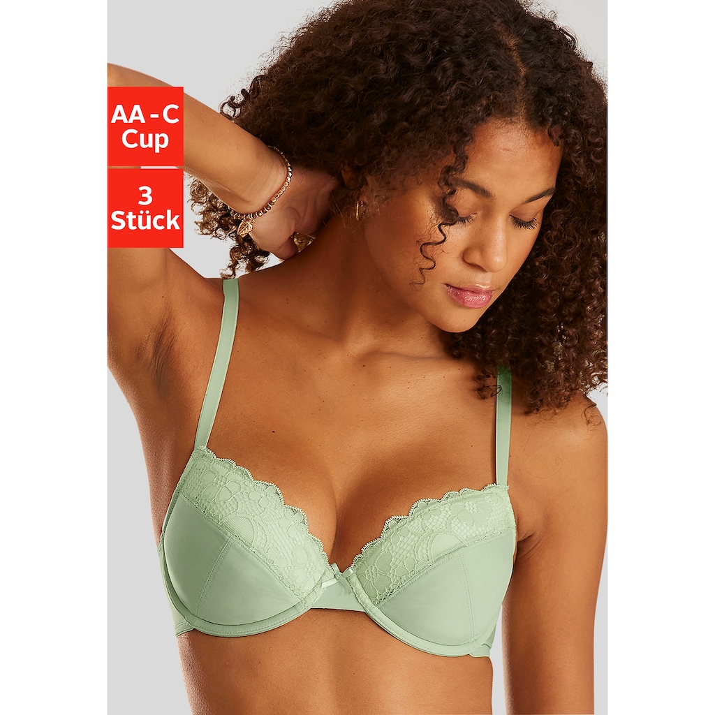 petite fleur Push-up-BH, (Packung, 3 Stück)