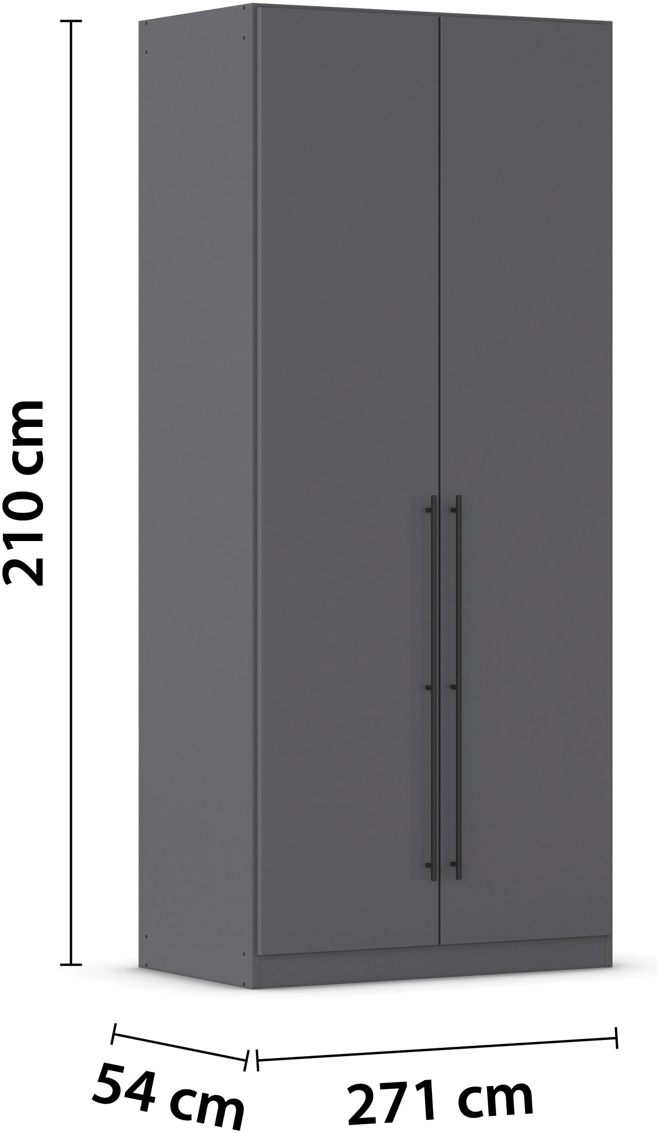rauch Kleiderschrank »Drehtürenschrank Schrank Garderobe Wäscheschrank Schlafzimmer AVOLA«, (in 3 verschiedenen Ausstattungen BASIC/CLASSIC/PREMIUM), mit hochwertigen Stangengriffen in Schwarz aus Metall MADE IN GERMANY