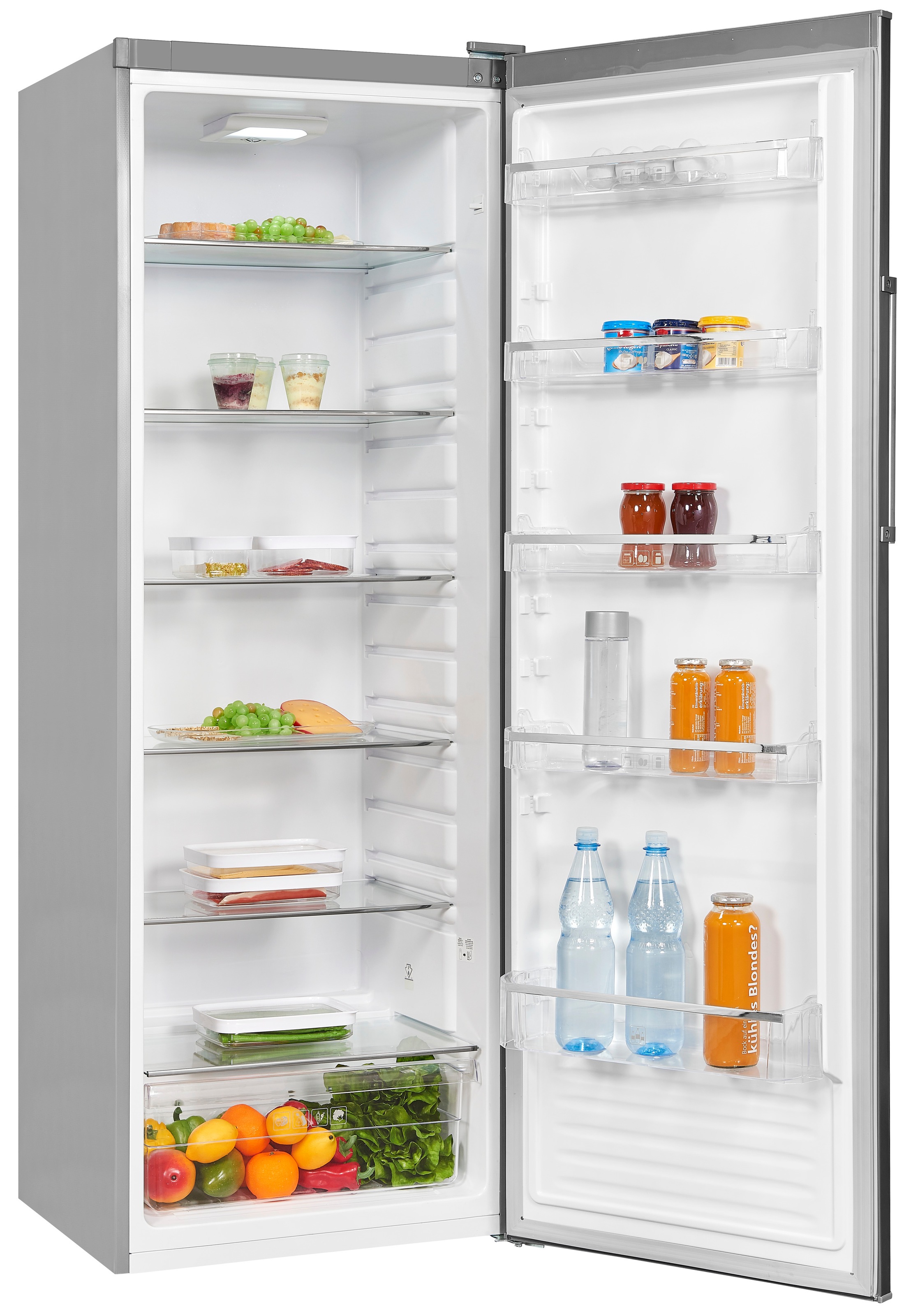exquisit Kühlschrank »KS350-V-H-040E inoxlook«, 331 L Volumen