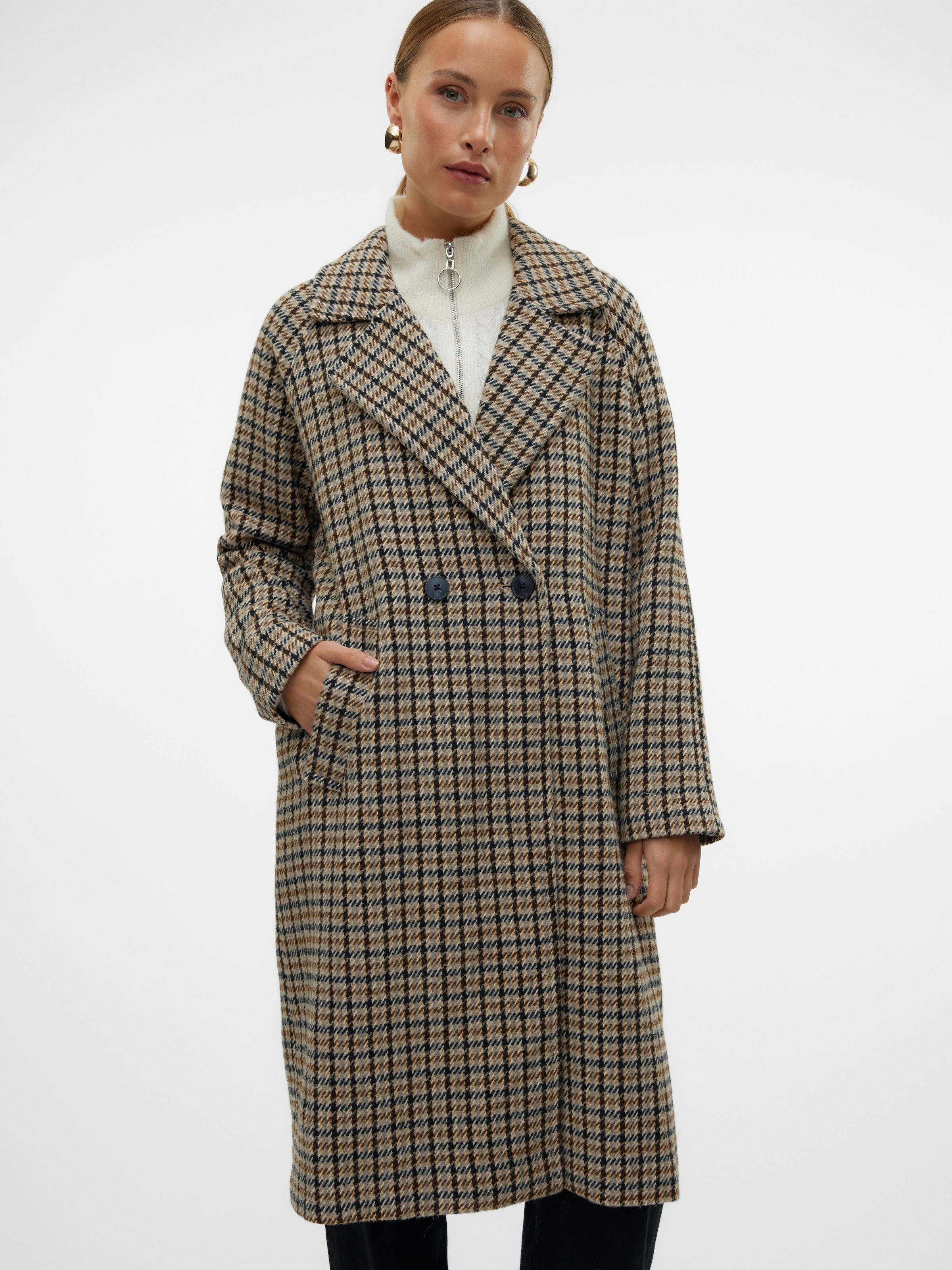 Vero Moda Langmantel »VMHANNAH LONG WOOL CHECK COAT GA BOO«