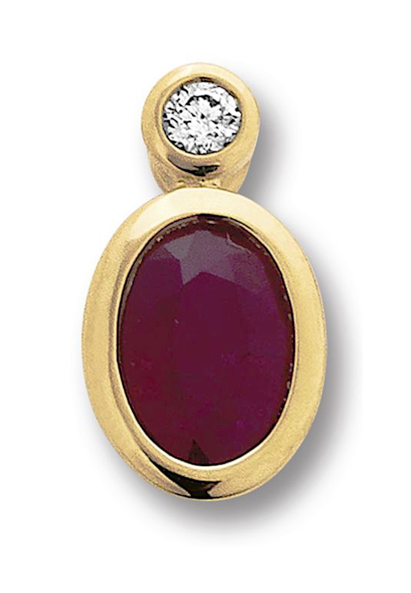 ONE ELEMENT Kette und Anhänger Set »Schmuckset - Set mit Halskette 0.02 ct Diamant-Brillant Rubin Anhänger aus 585 Gelbgold«