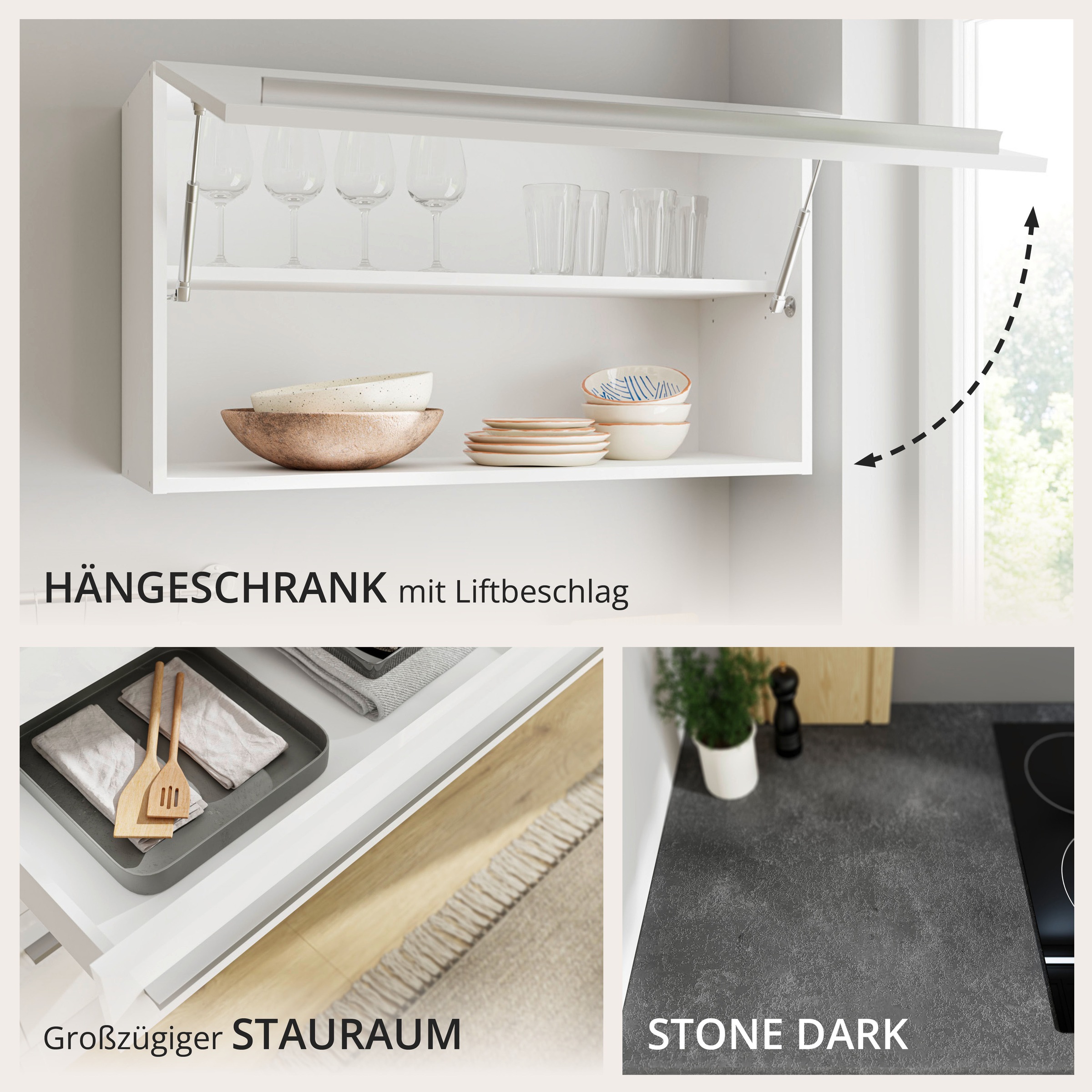 BASIC by Balculina Küchenzeile »Jazz« Breite 320 cm, wahlweise mit E-Geräten