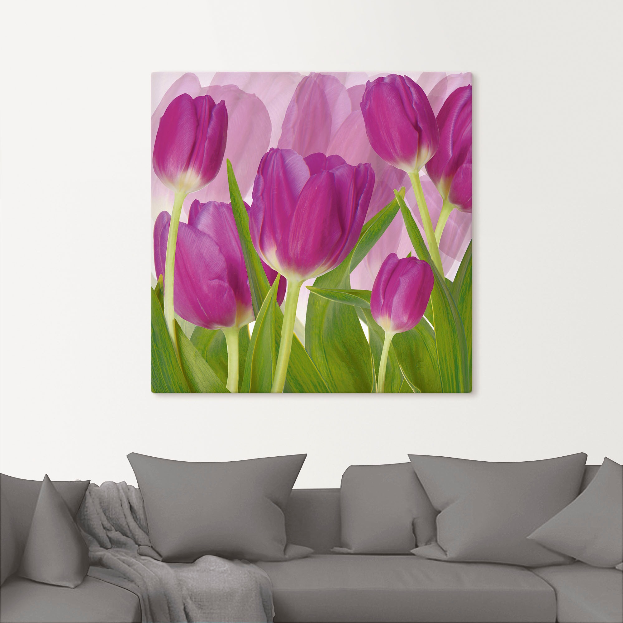 Artland Wandbild »Tulpenfeld lila«, Blumen, (1 St.), als Alubild, Outdoorbild, Leinwandbild in verschied. Größen