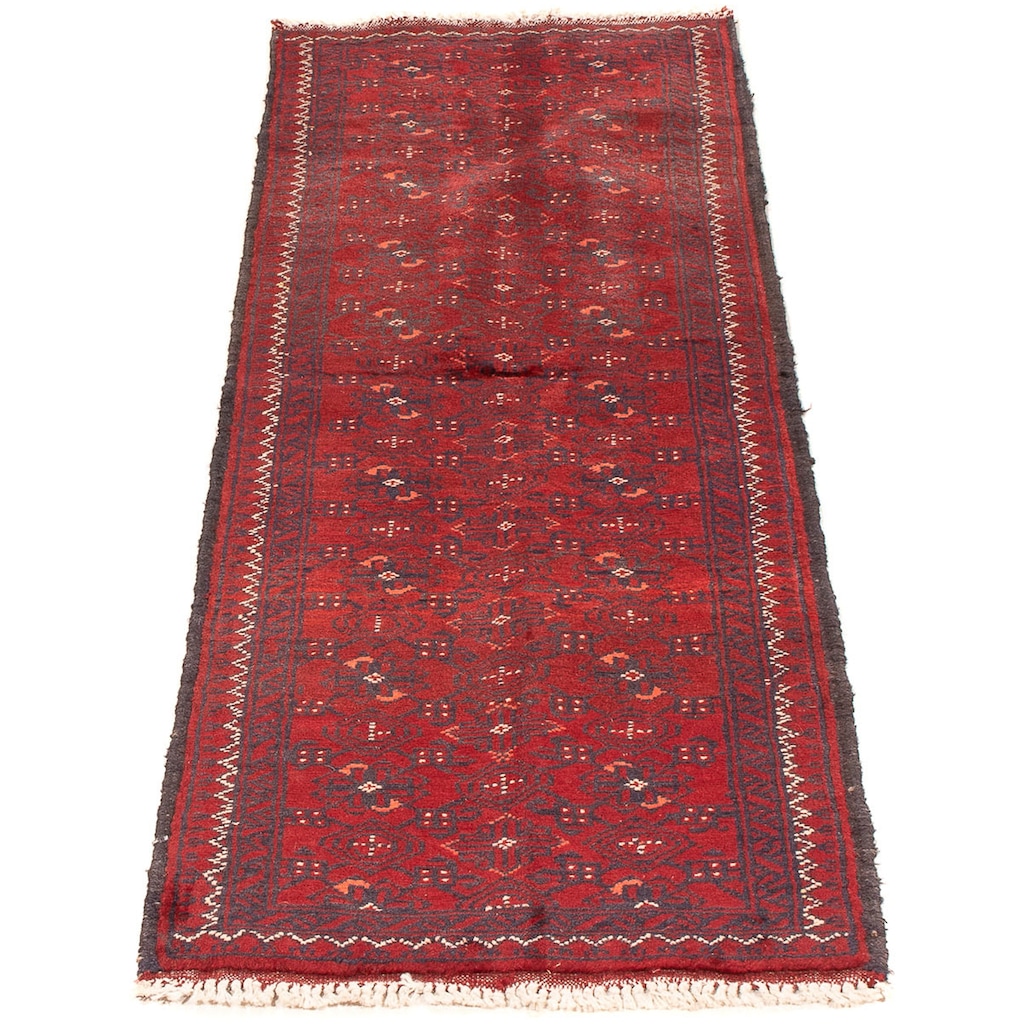 morgenland Orientteppich »Afghan - 140 x 44 cm - rot«, rechteckig, Wohnzimmer, Handgeknüpft, Einzelstück mit Zertifikat