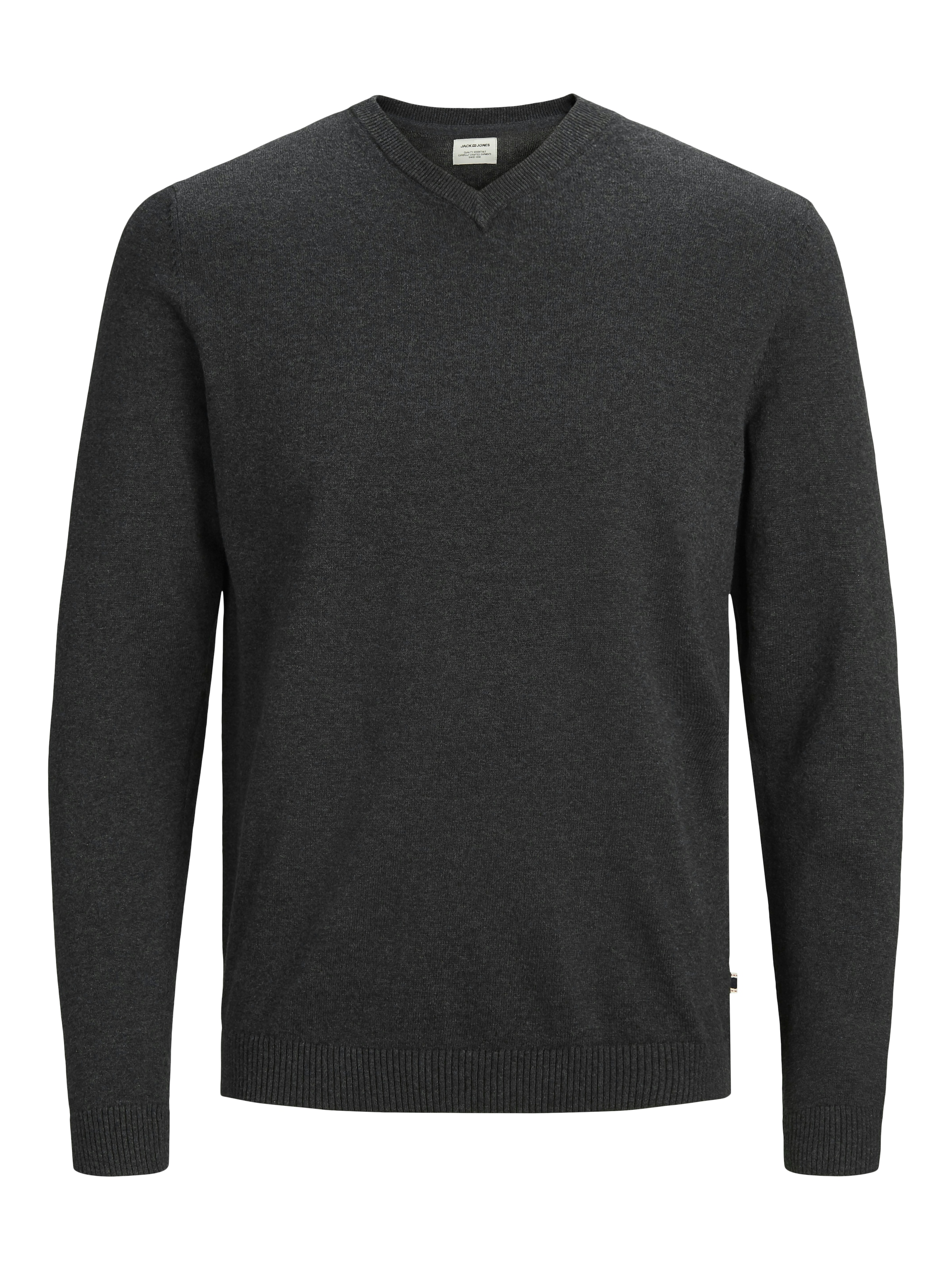 Jack & Jones V-Ausschnitt-Pullover »JJEBASIC mit V-Ausschnitt, ideal für Herbst und Alltag« unifarben, modisch, slim fit, Baumwolle, V-Ausschnitt