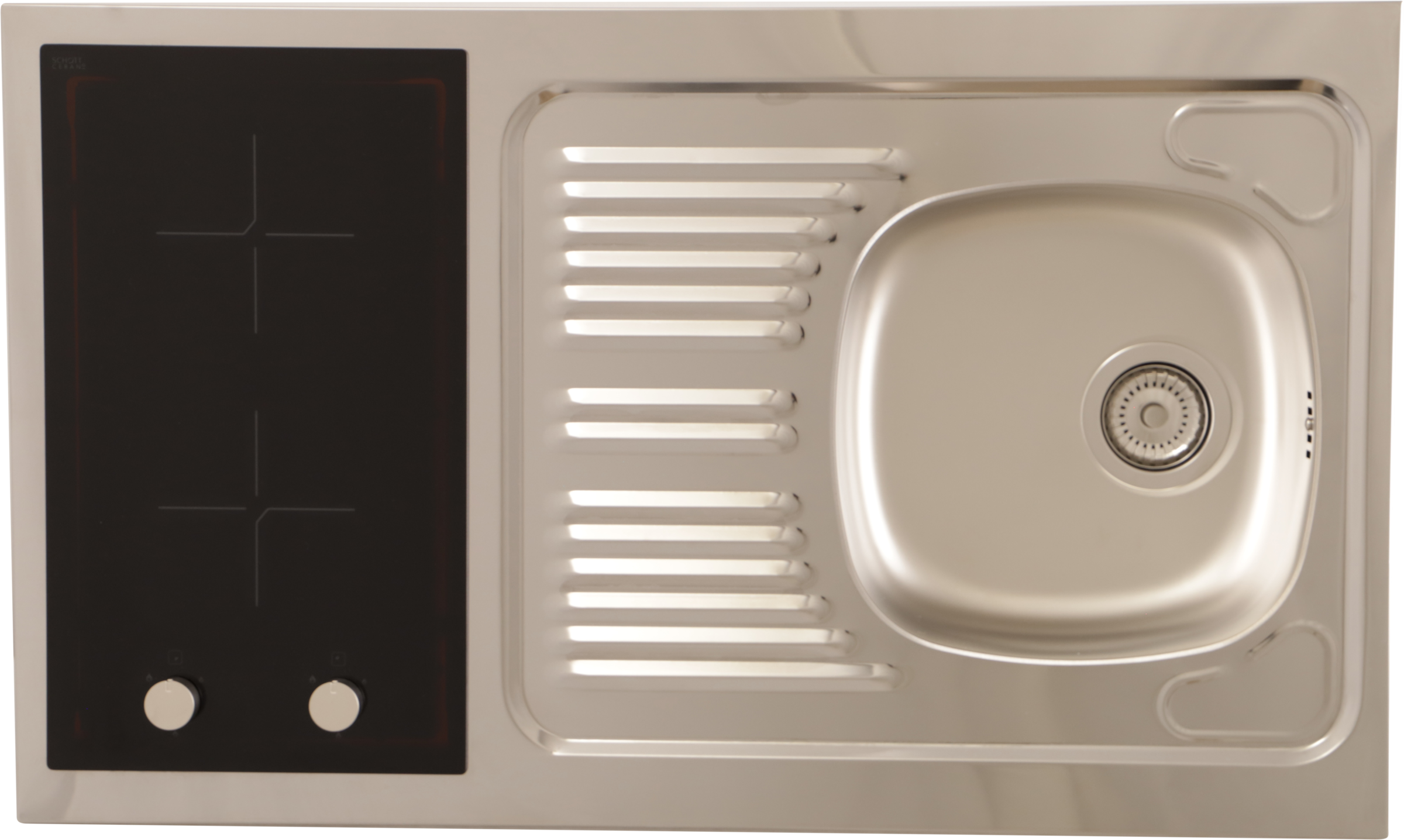 RESPEKTA Pantryküche »Merle« Breite 100 cm, Soft-Close, Spülenabdeckung mit Glaskeramikkochfeld