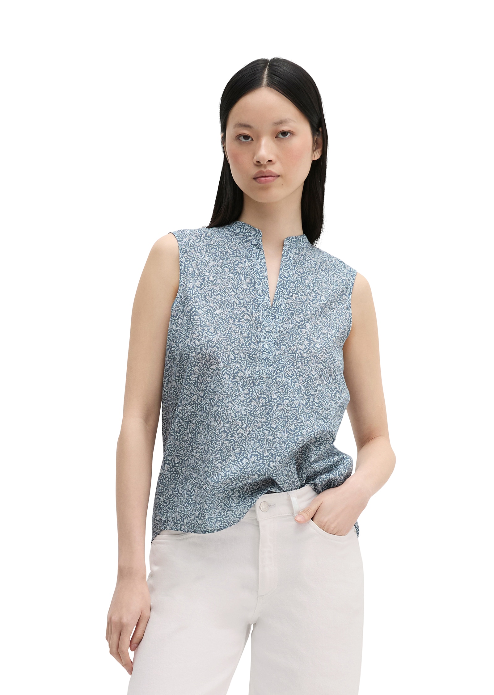Marc O'Polo Blusentop loose aus bedrucktem Baumwoll-Voile