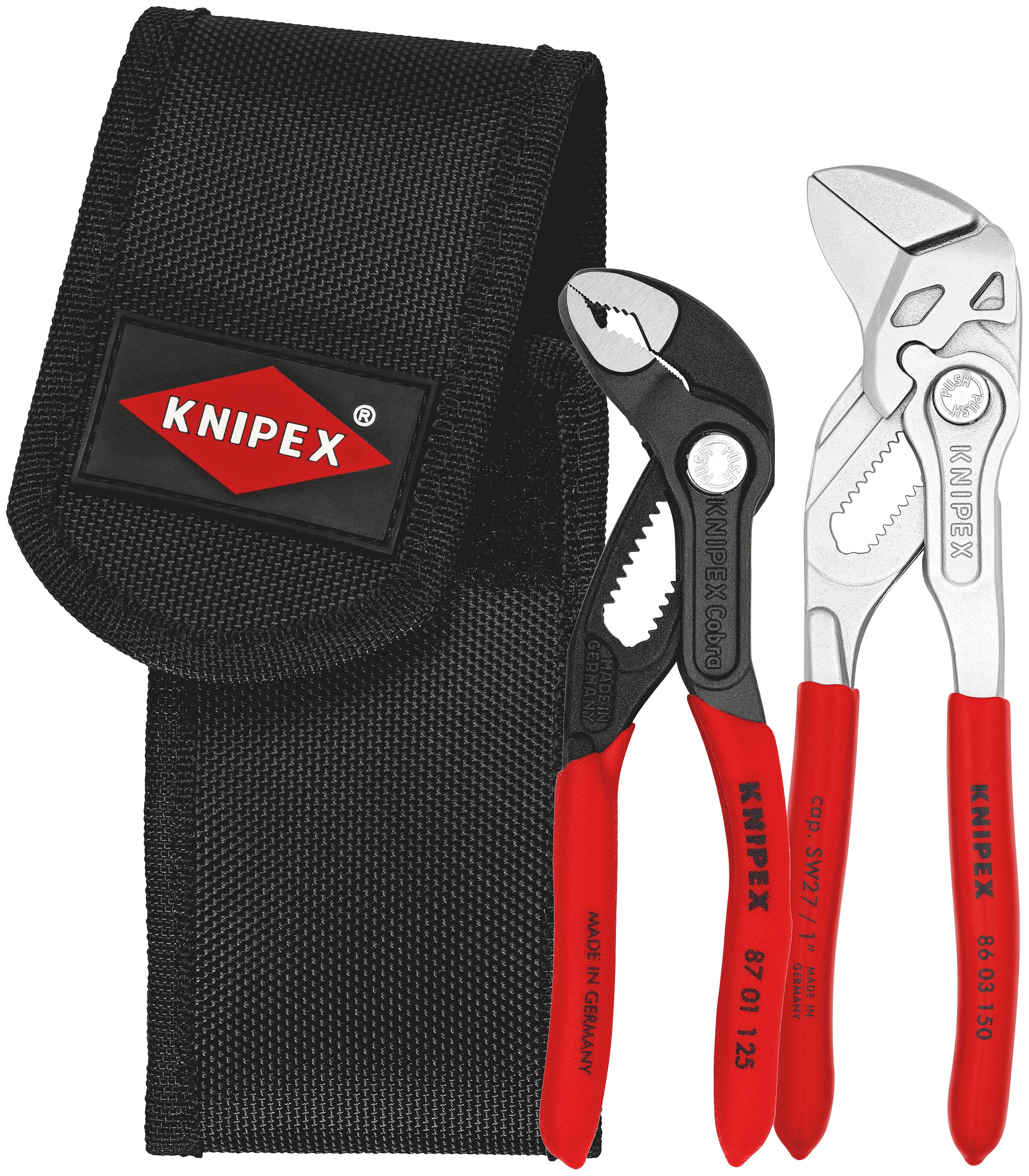 Knipex Zangenset »00 20 72 V01 Mini«, (1 tlg.), in Werkzeuggürteltasche 2-teilig (SB-Karte/Blister)