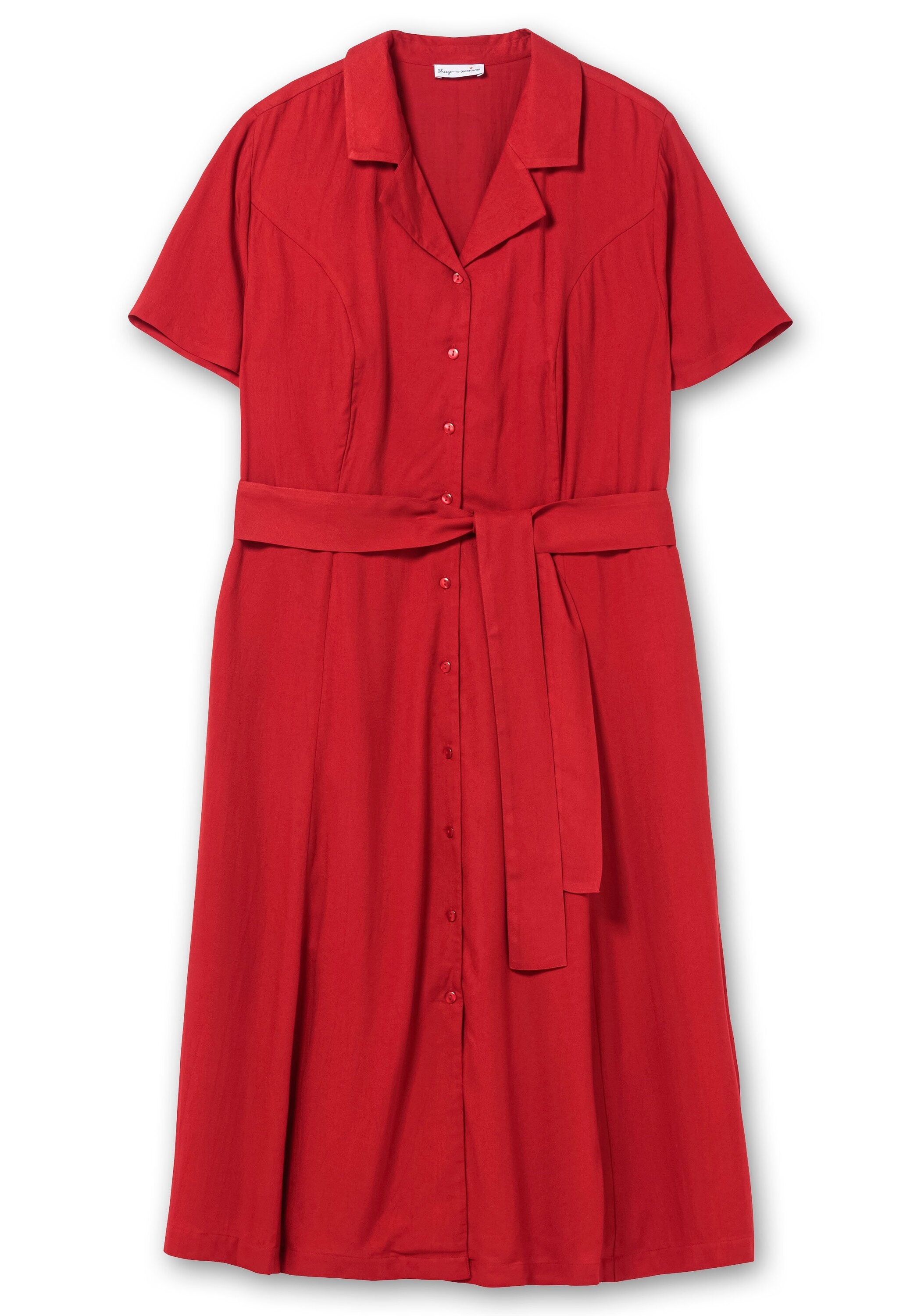 Sheego Blusenkleid »Blusenkleid mit Reverskragen und Bindegürtel«, (mit Gürtel)