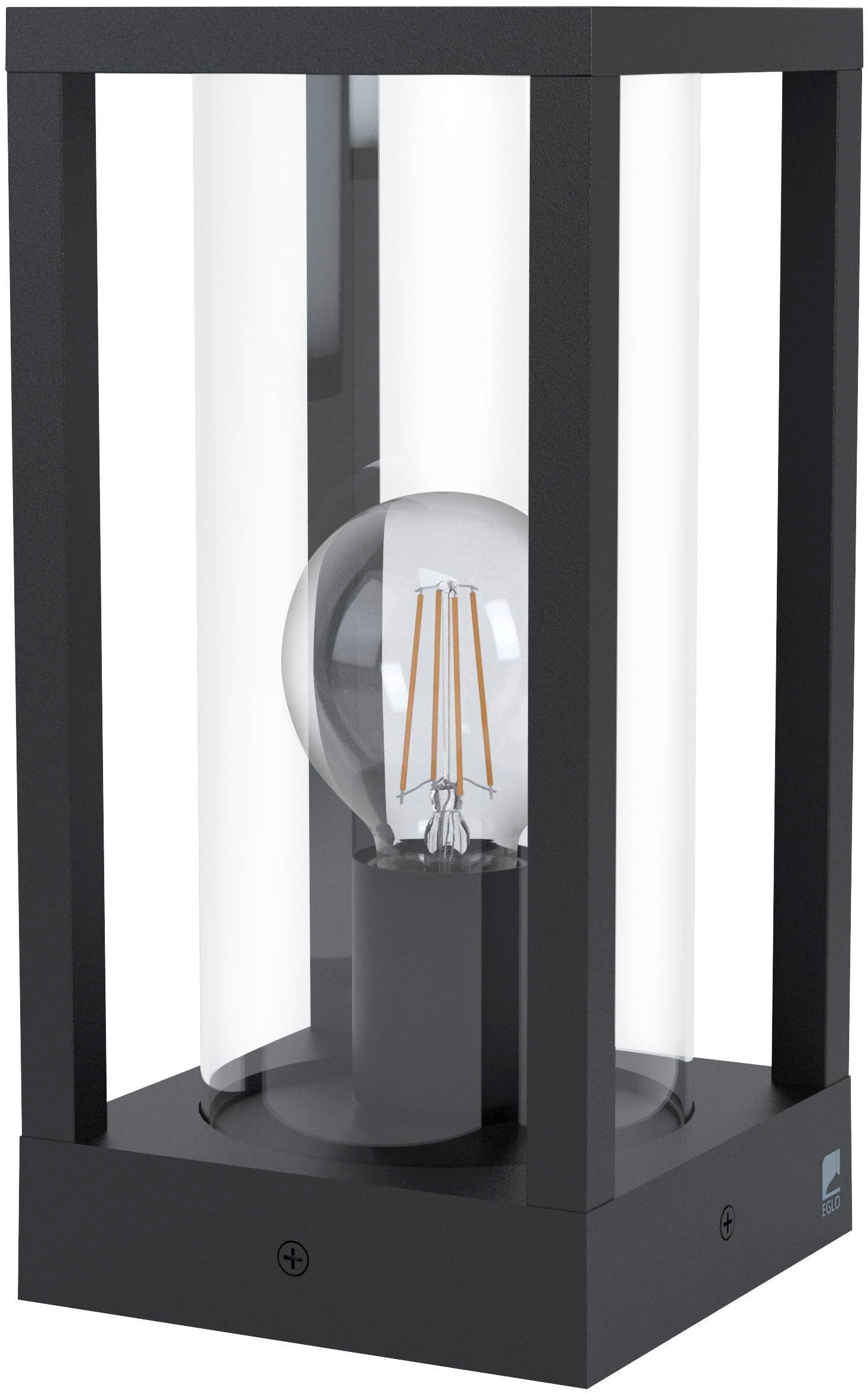 EGLO Sockelleuchte »Cascinetta Sockellampe, Vintage, Retro, Außenlampe, E27, IP44, Lampe« E27 1 Stk. Stehleuchte - L15 x B15 x H30,5 cm - schwarz - 1X40W exkl.