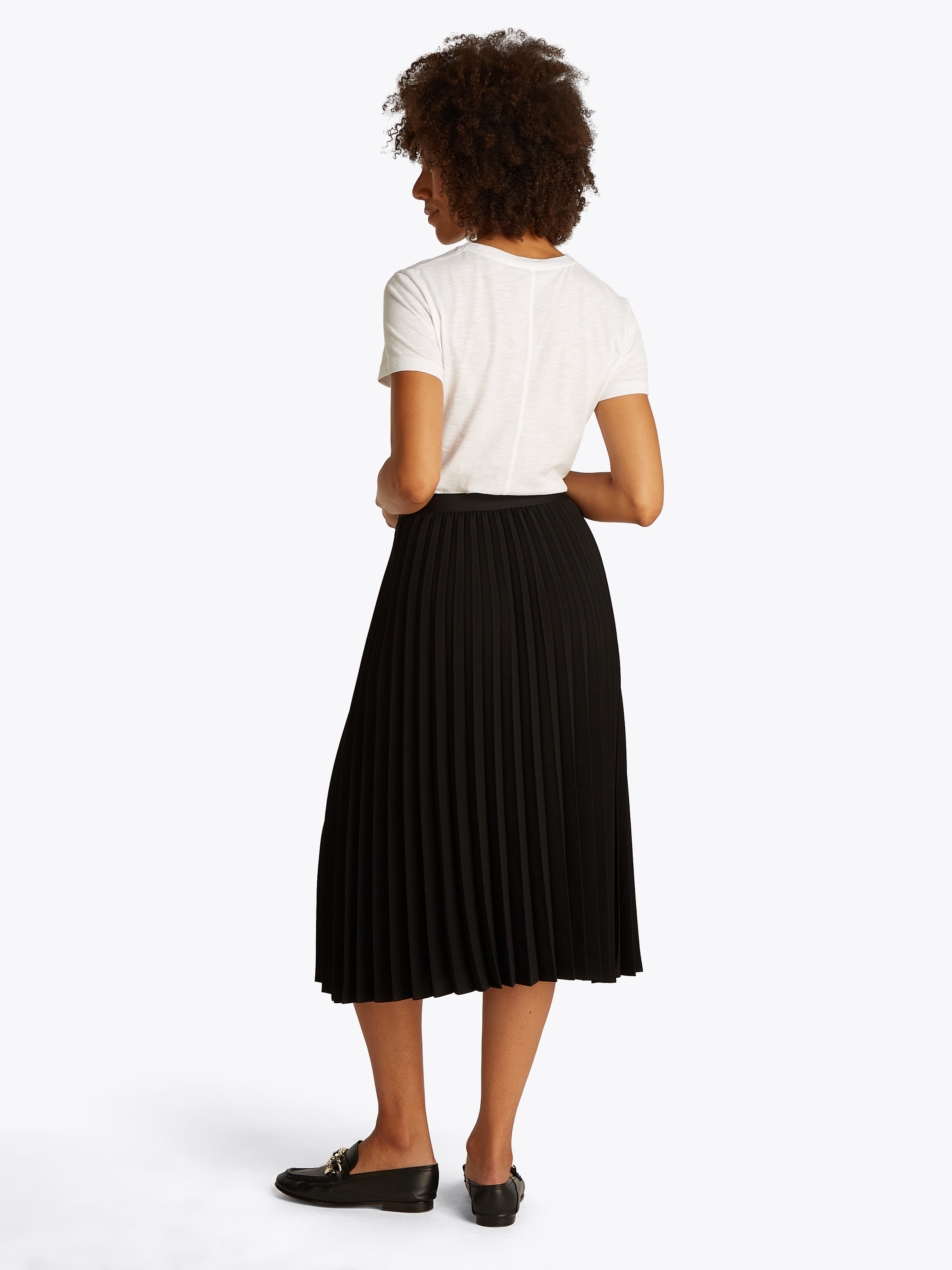 Tommy Hilfiger Plisseerock »FLUID PLEATED PULL ON MIDI SKIRT«, mit rundum Falten