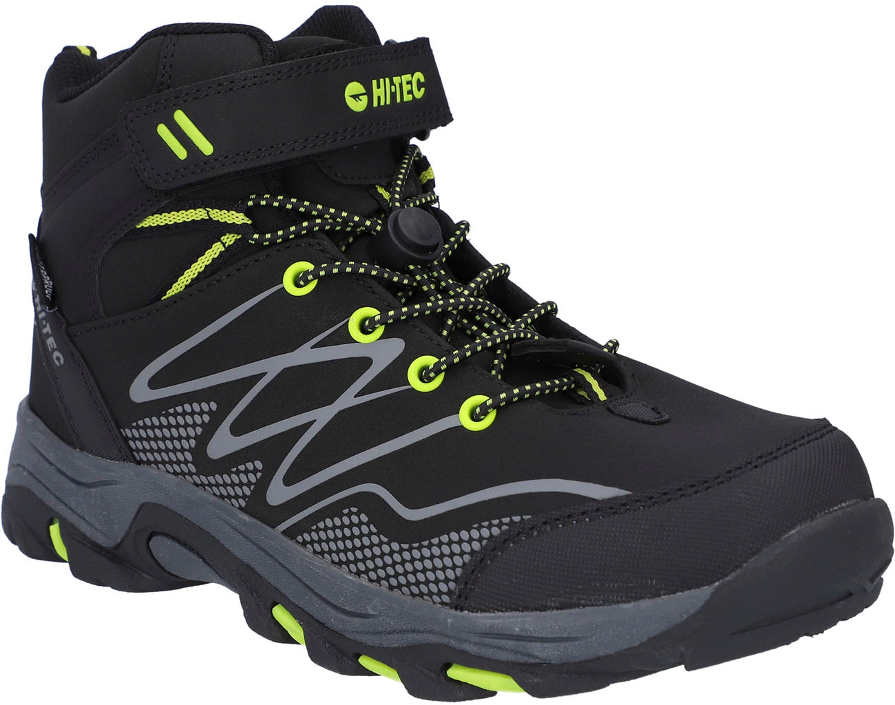 Hi-Tec Outdoorschuh »Hi-Tec Blackout Mid Wp Jr«, Klett-/Schnürkombination, wasserdicht
