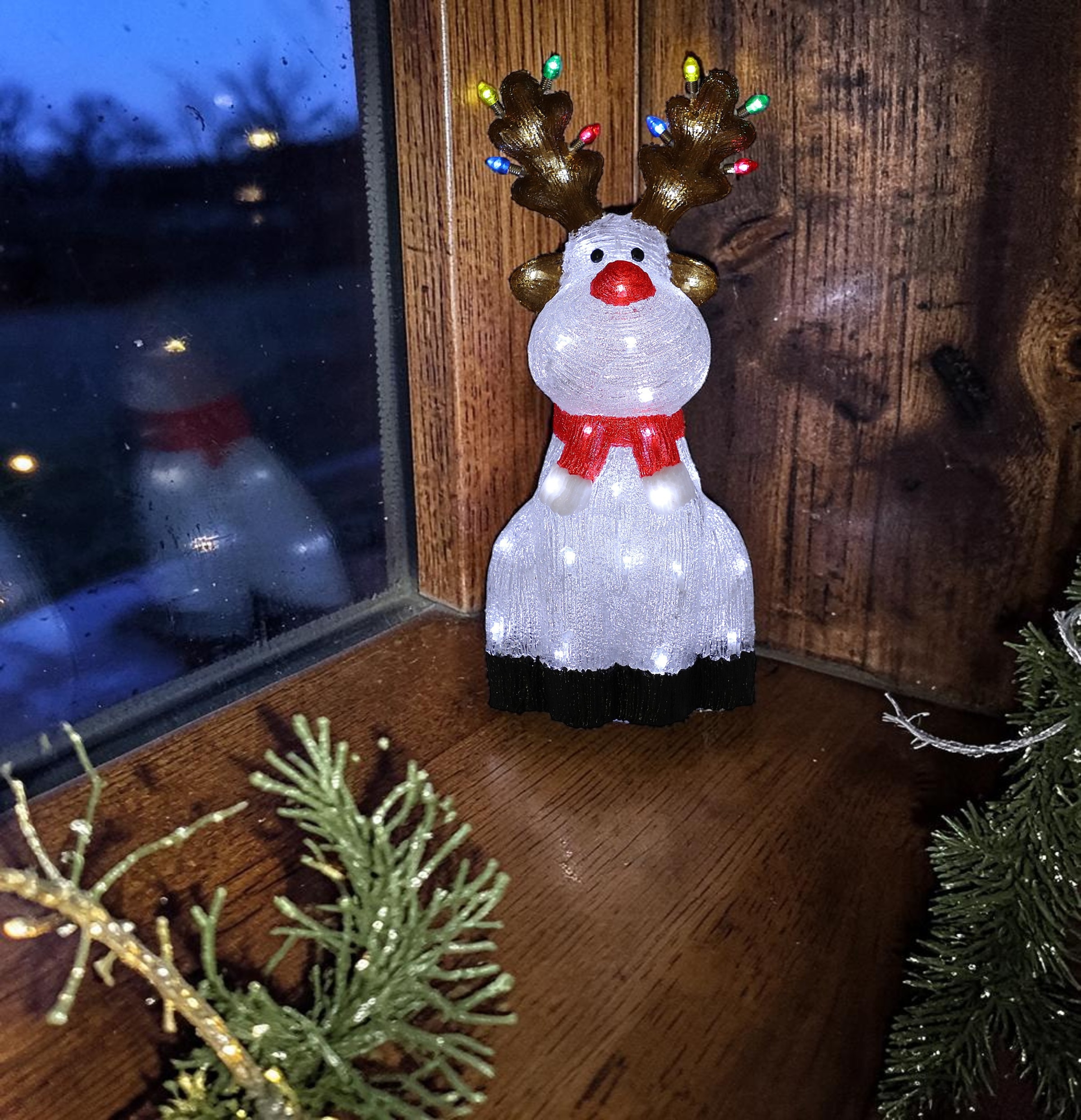 OTTO home LED Dekofigur »Acryl Figur GAVVEN mit warmweißen LED's« LED-Board 1 Stk. Batteriebetrieb (3xAA) mit 6/18 Std. Timer, Zuleitung 50 cm