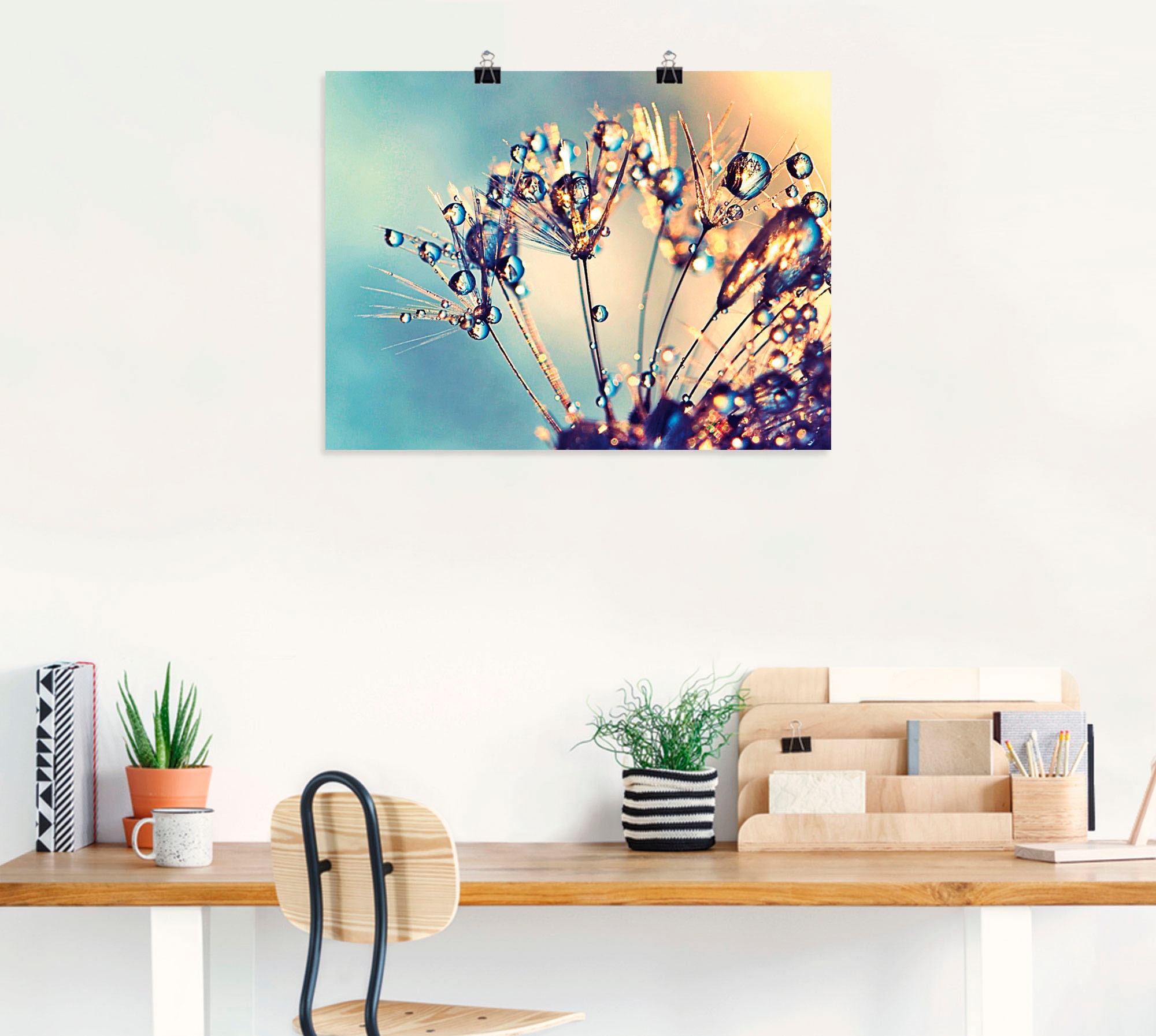 Artland Wandbild »Pusteblume Glitzertau«, Blumen, (1 St.), als Leinwandbild, Poster in verschied. Größen